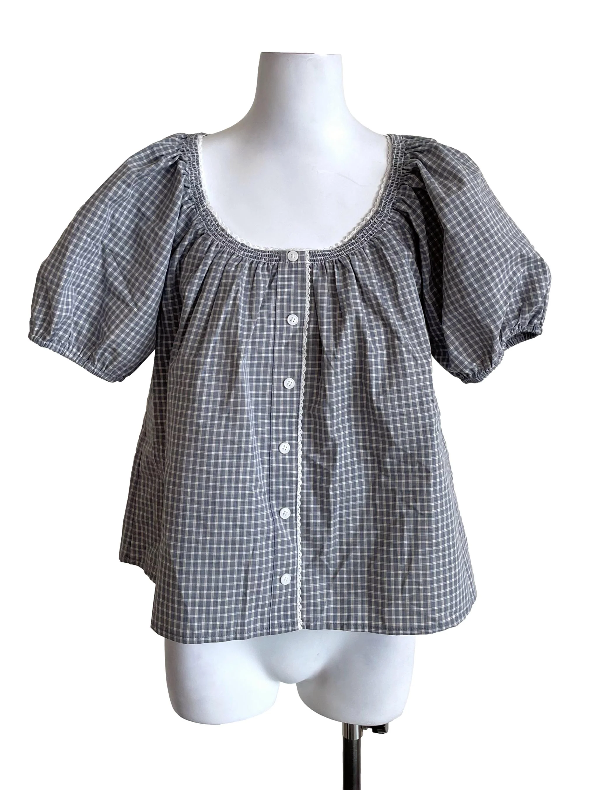 Stone Tartan Gypsy Top