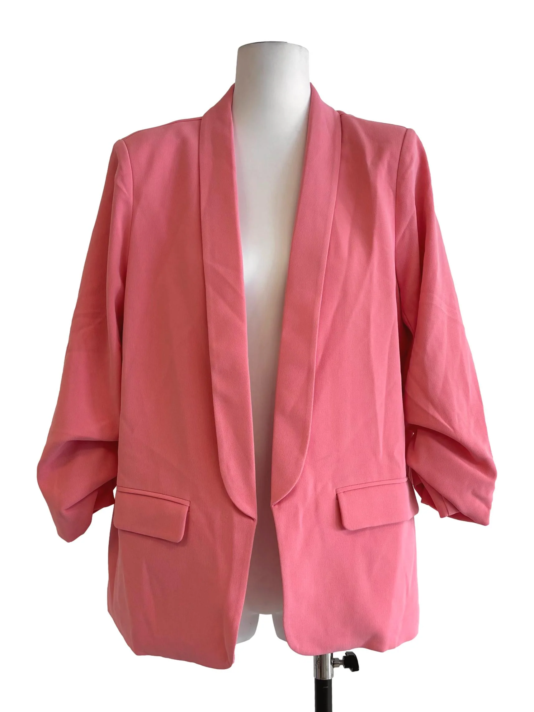 Strawberry Pink Buttonless Blazer LB