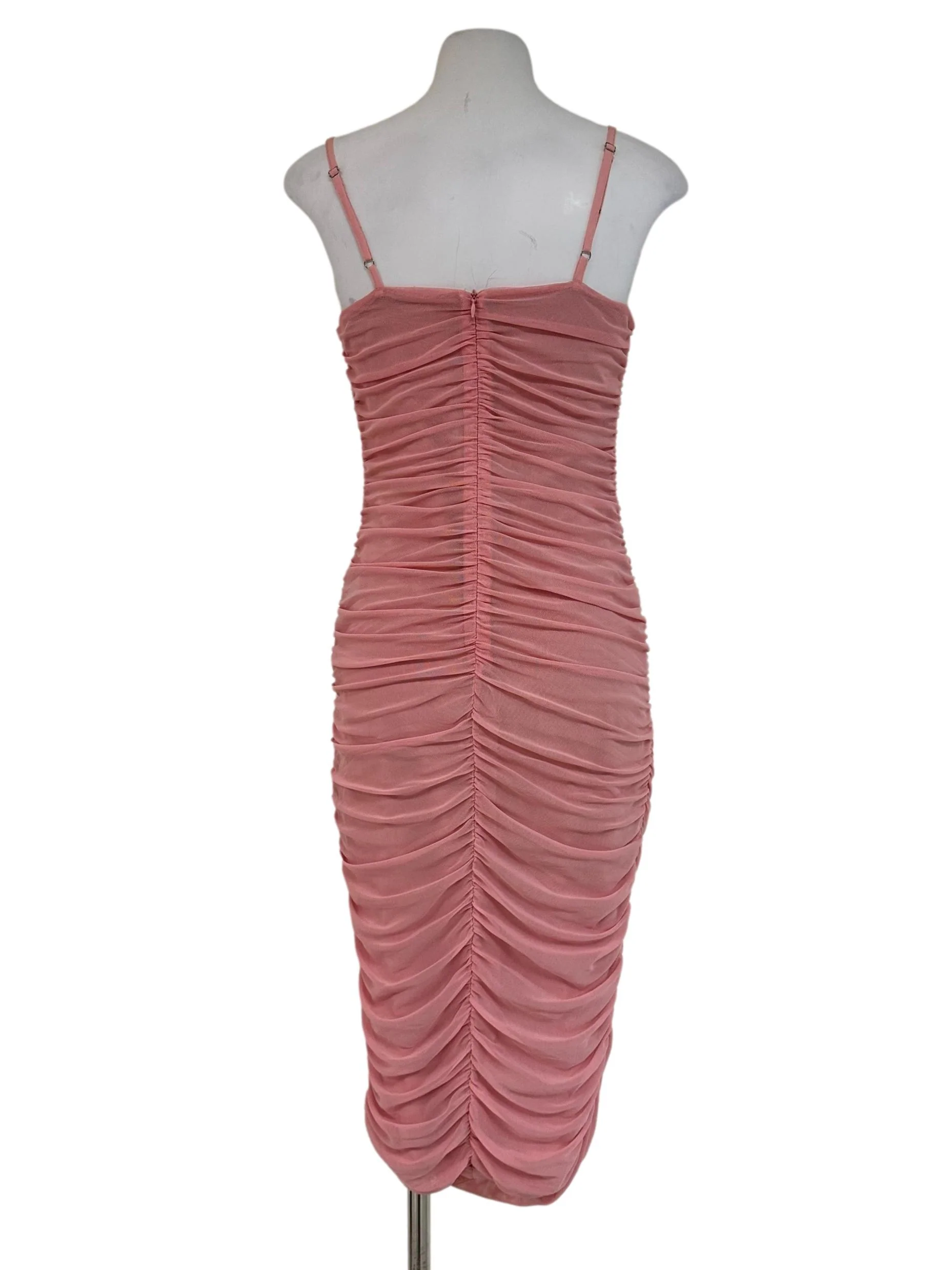 Strawberry Pink Padded Bodycon Dress - Image 2