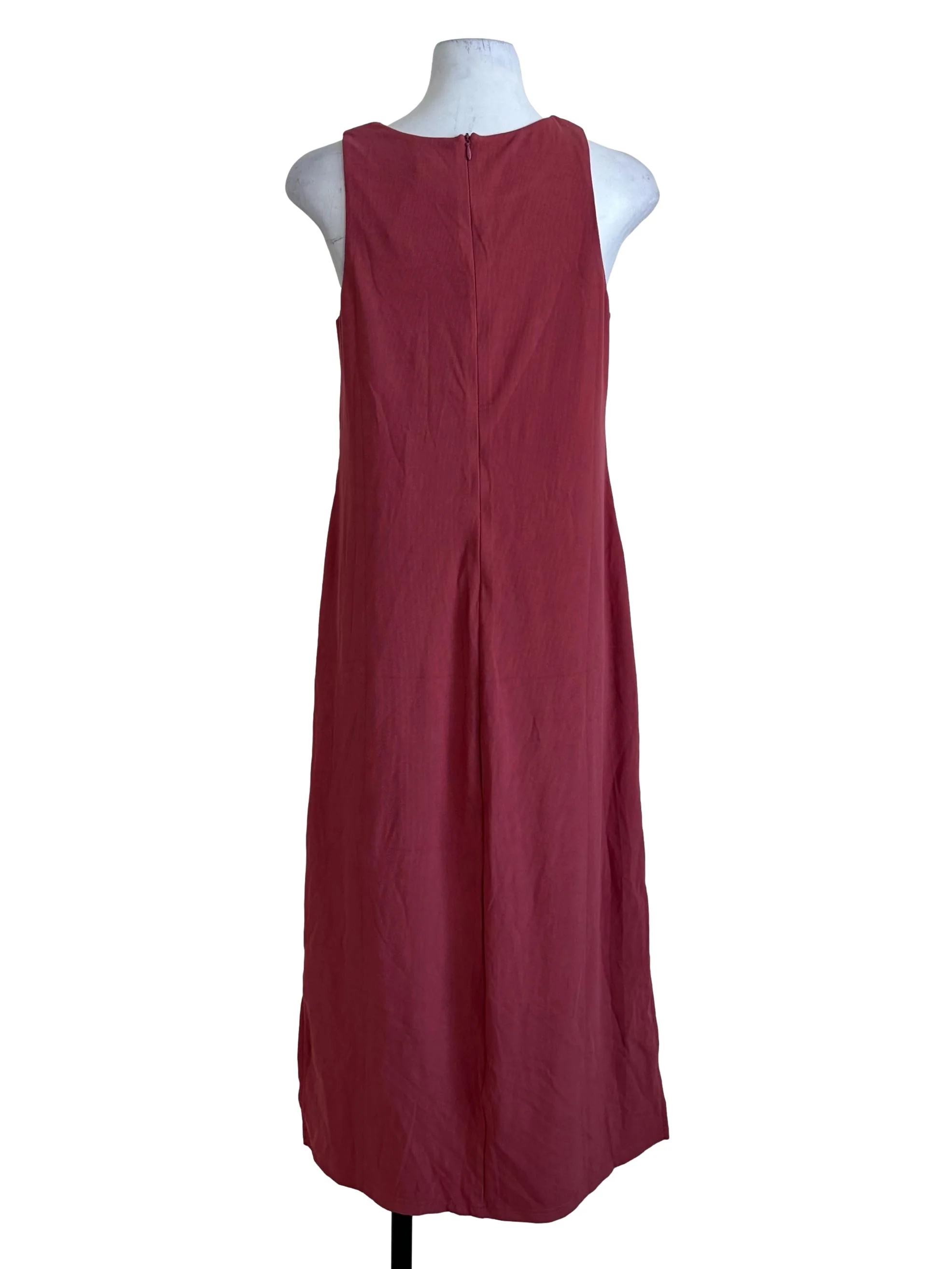 Strawberry Pink Round Neck Slit Dress - Image 2