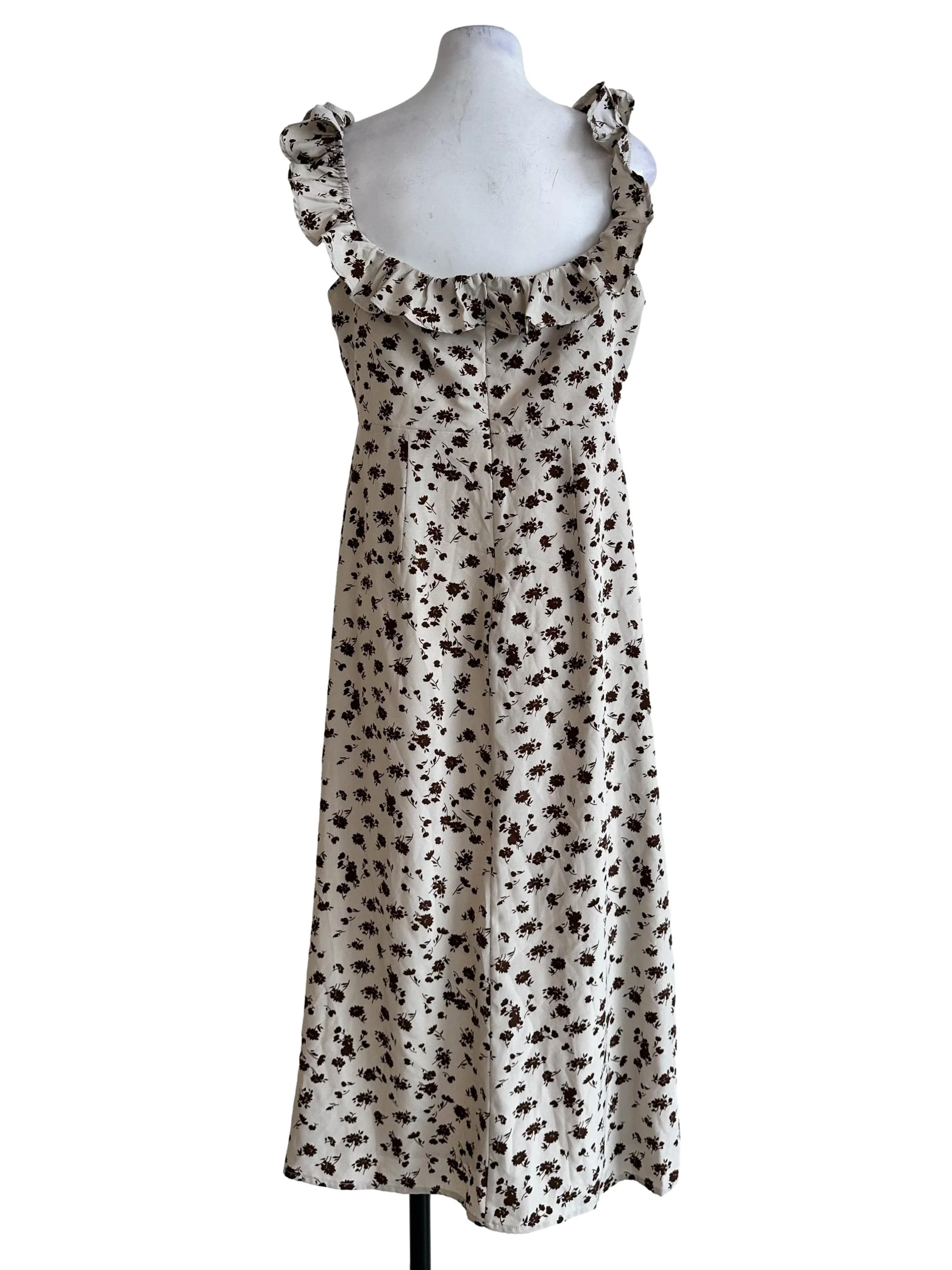 Sugar Cookie Beige Flower Pattern Dress - Image 2