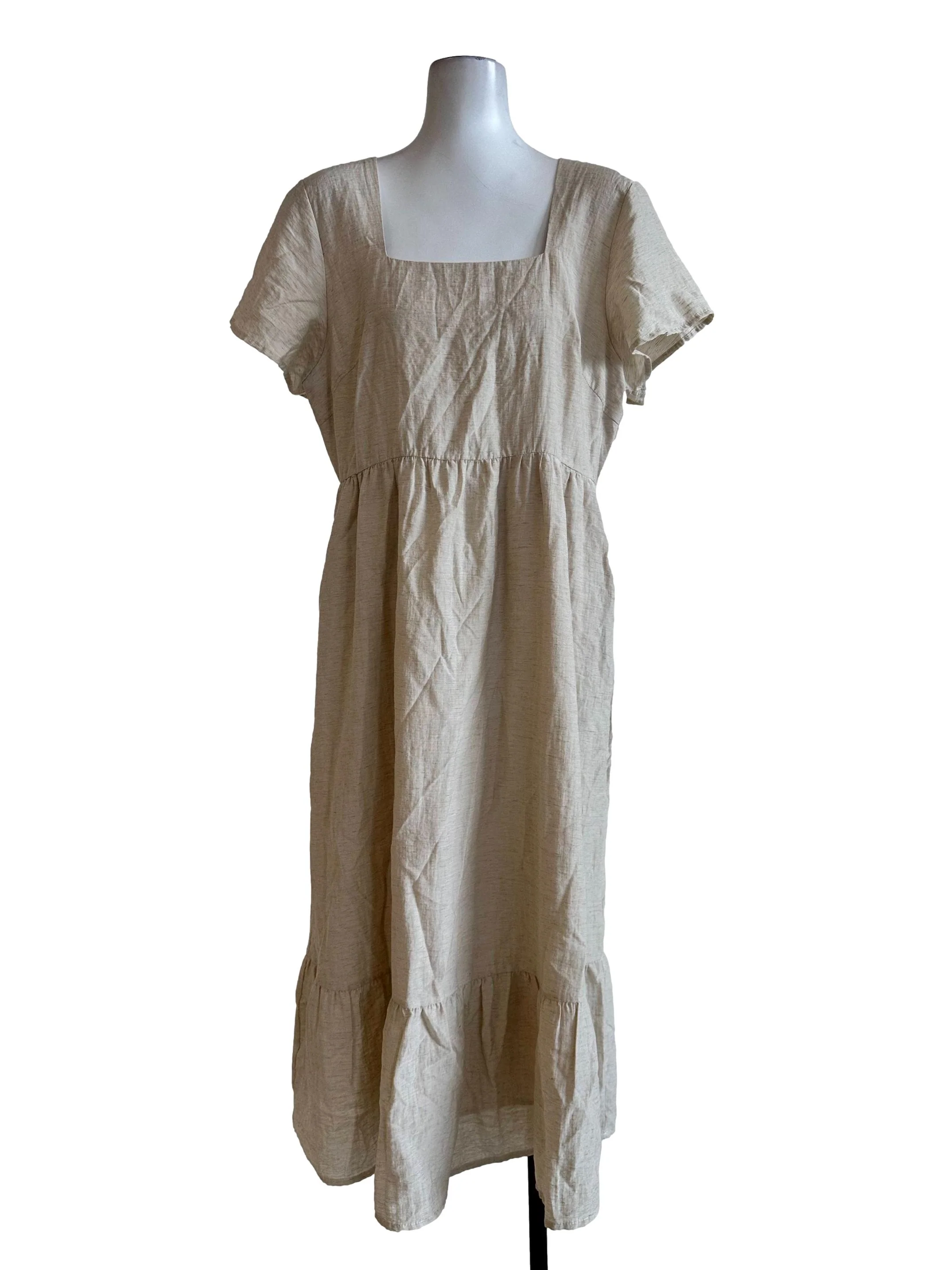 Sugar Cookie Beige Square Neck Dress