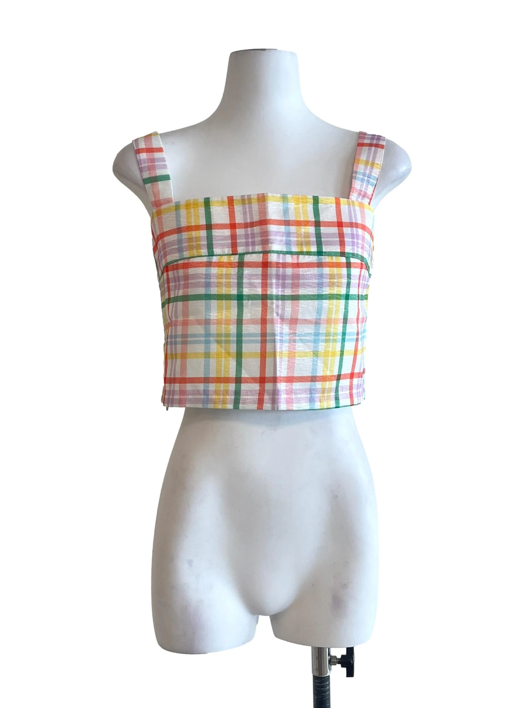 Sunset Orange Multicolour Print Sleeveless Top