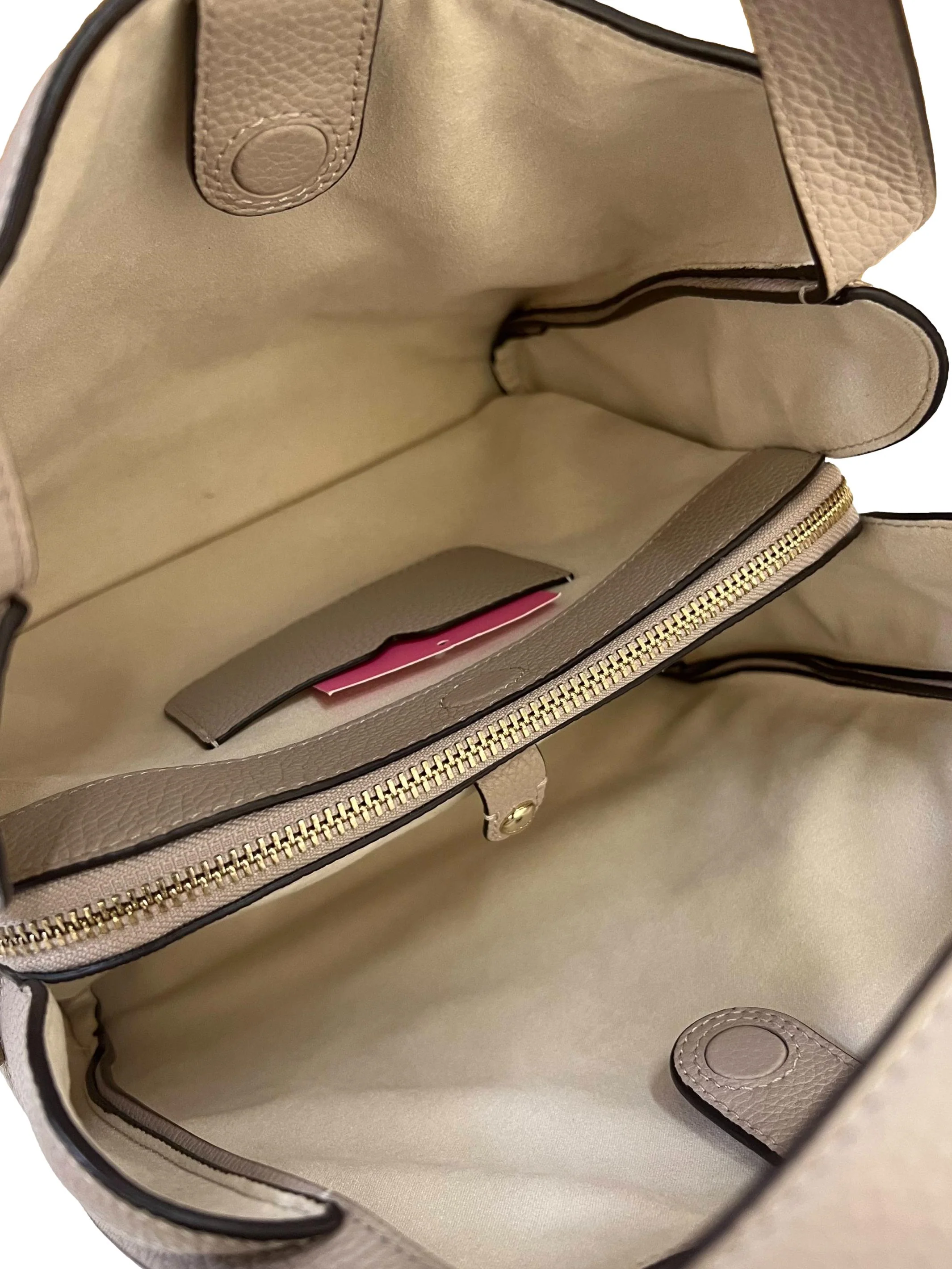 Taupe Leather Knott Medium Tote Crossbody Bag CSN - Image 5