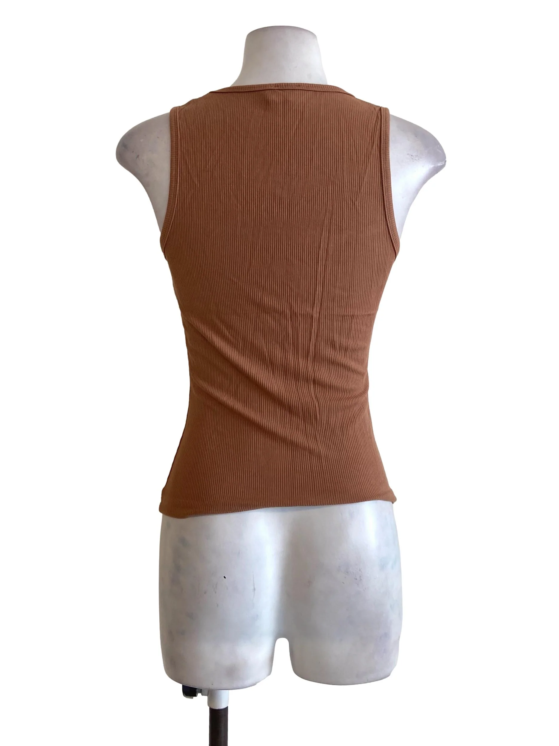 Tawny Brown Sleeveless Candy Stripe Top TCL - Image 2