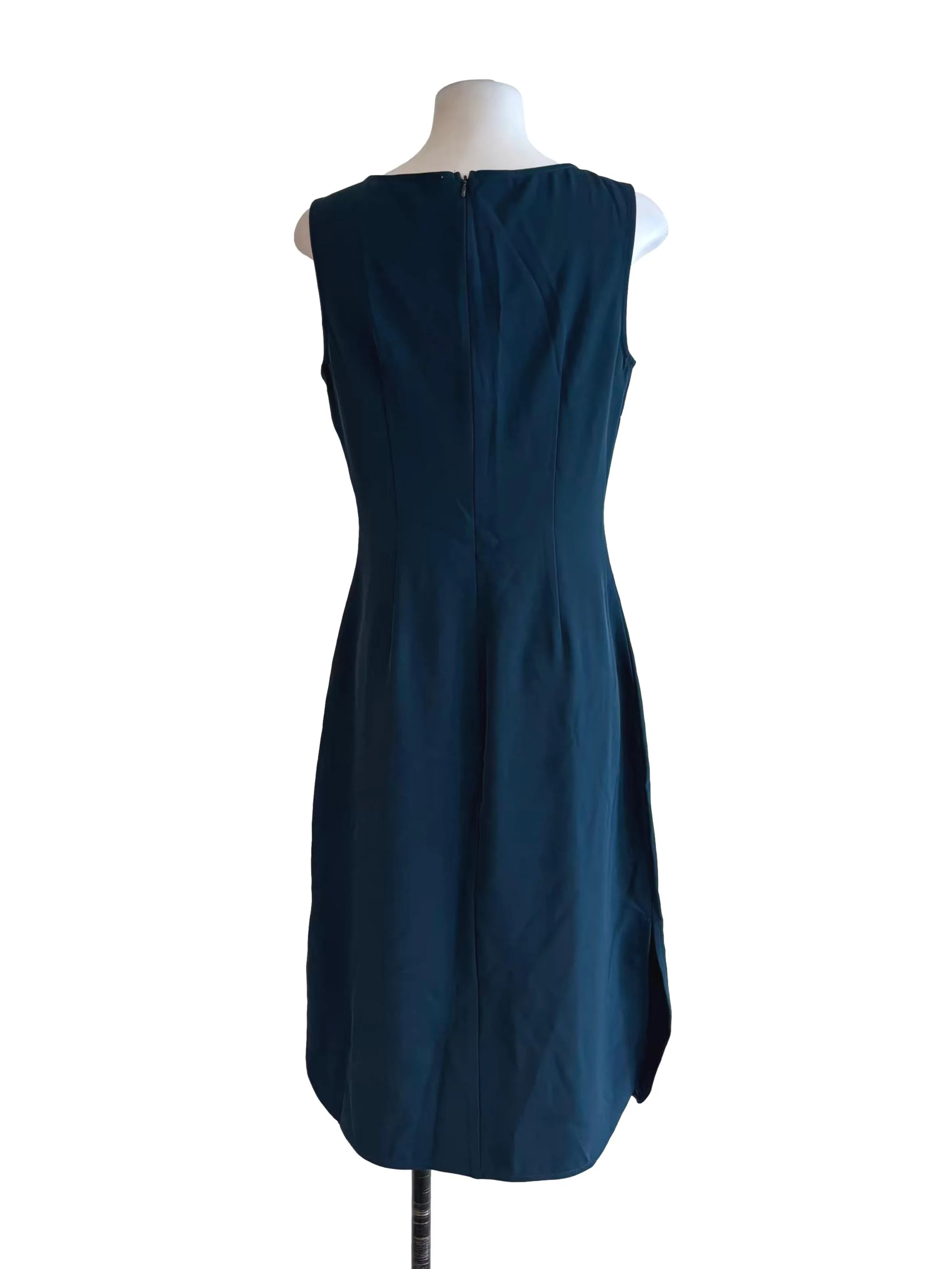 Teal Blue Boat Neck Midi Dress - Image 2