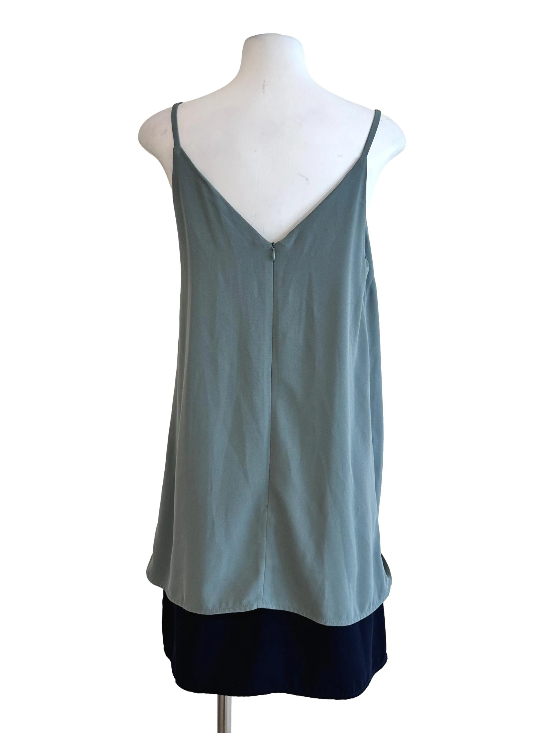 Teal Blue Sleeveless Mini Dress - Image 2