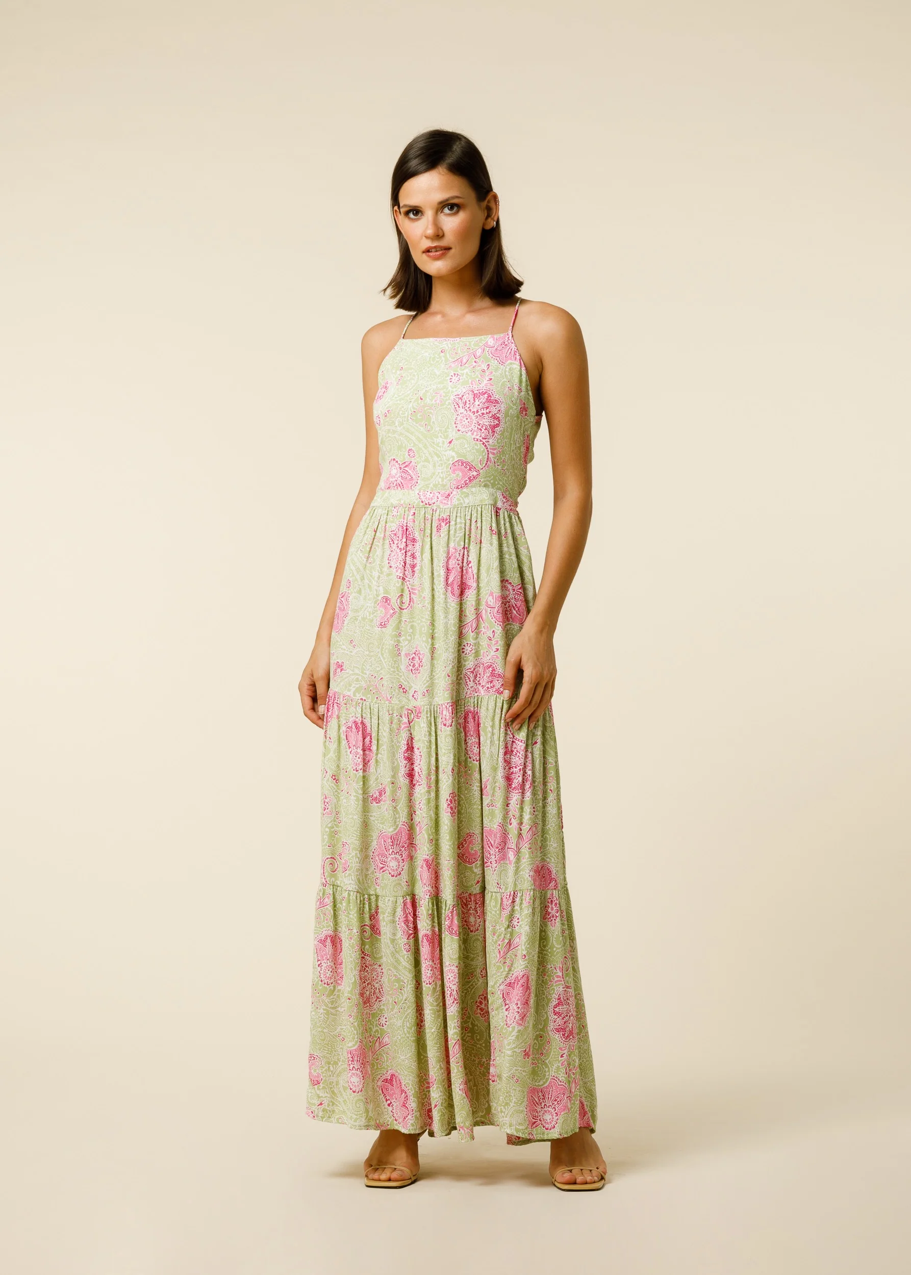 Tessa Open Back Dress In Lime Light - Green CSN - Image 3