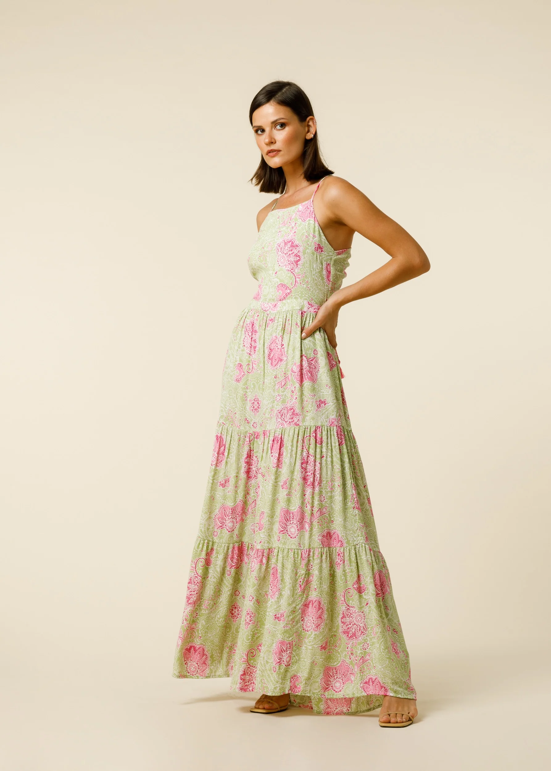 Tessa Open Back Dress In Lime Light - Green CSN - Image 5