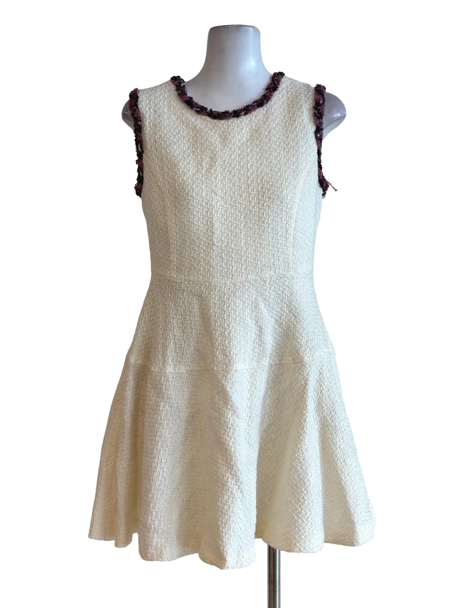 Textured Beige A Line Dress
