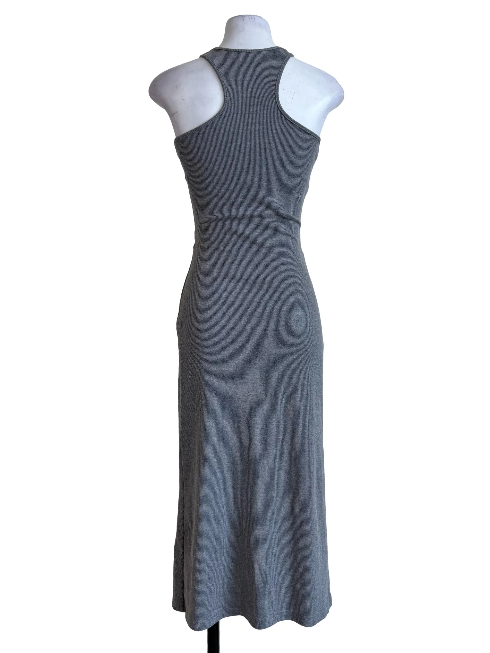 Textured Grey Front Hole Bodycon Dress - Image 2
