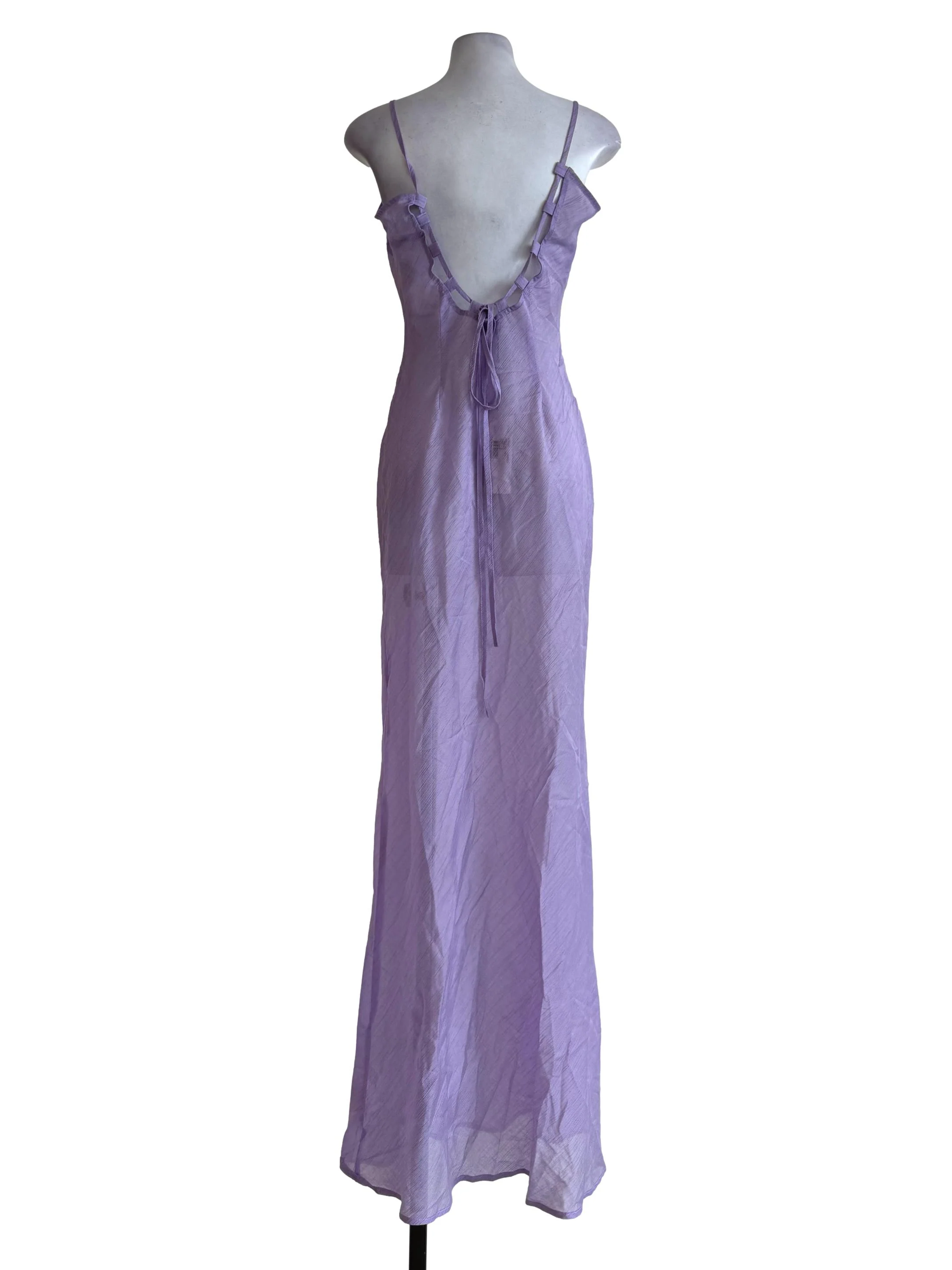 Textured Periwinkle Opaque Adjustable Strap Dress - Image 2