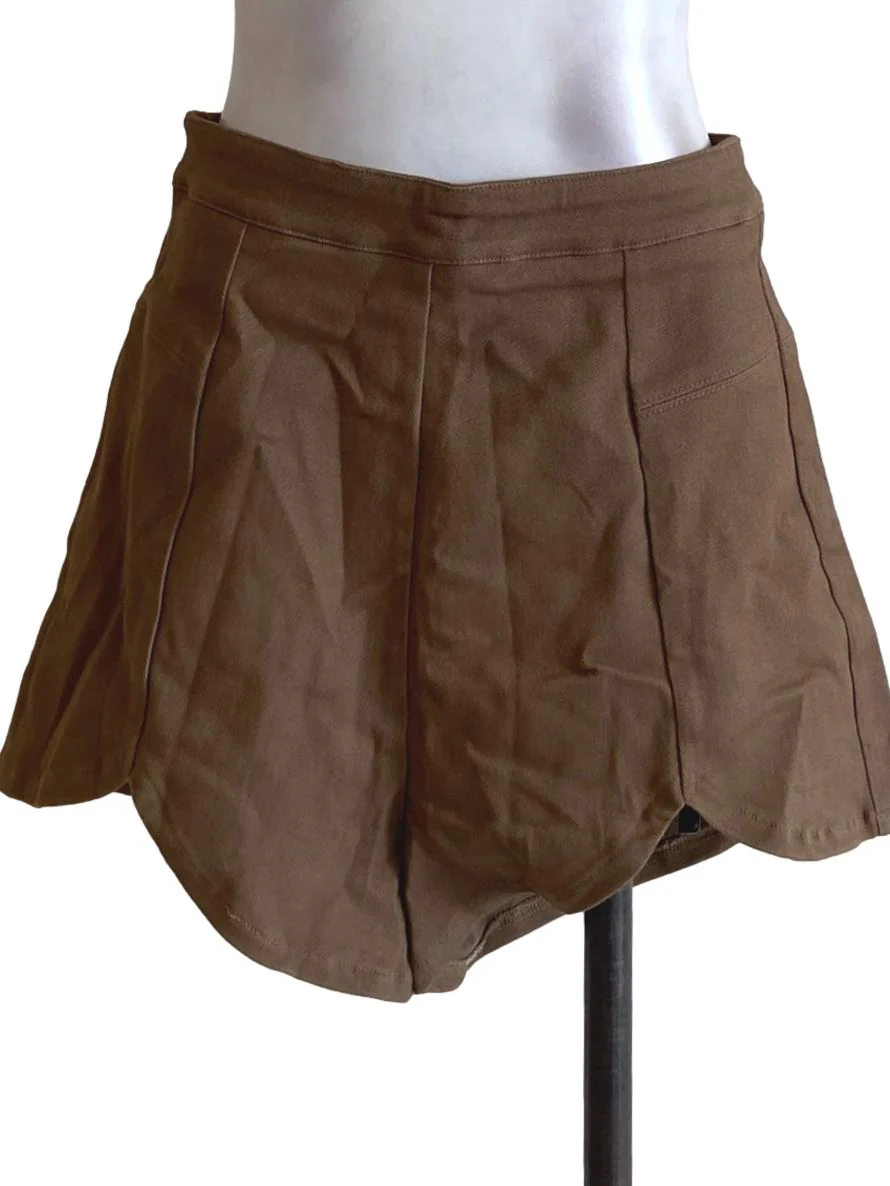 Tortilla Brown Herringbone Jeans Shorts YHF