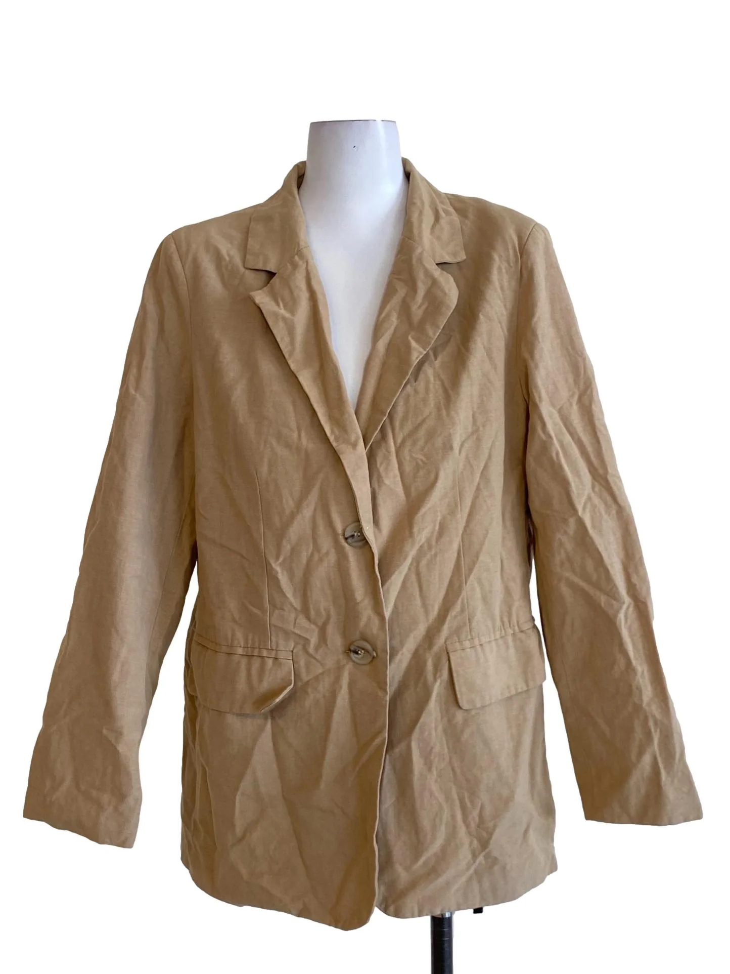 Tortilla Brown Notched Collar Buttoned Down Blazer