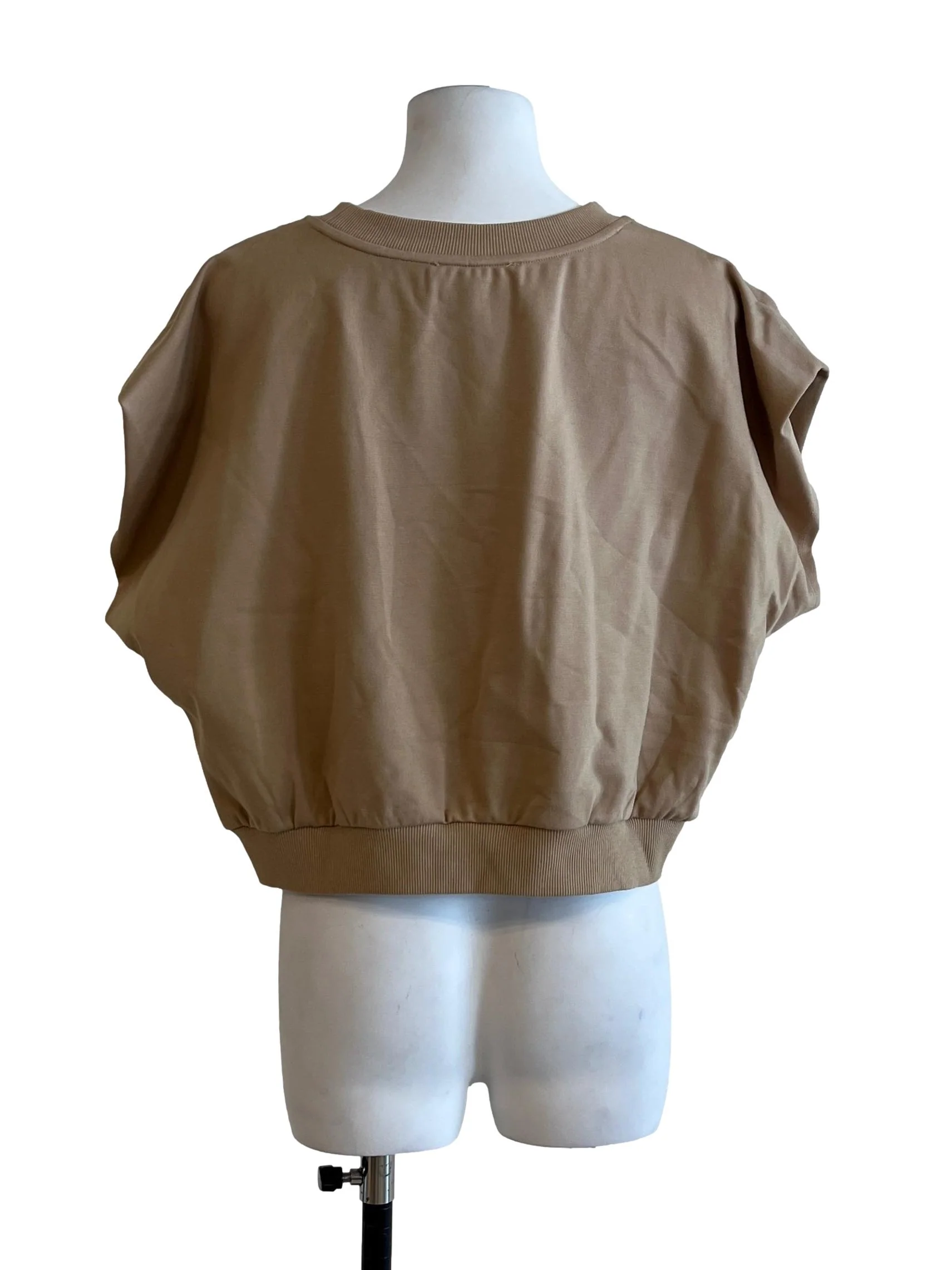 Tortilla Brown Round Neck Cropped Top - Image 2
