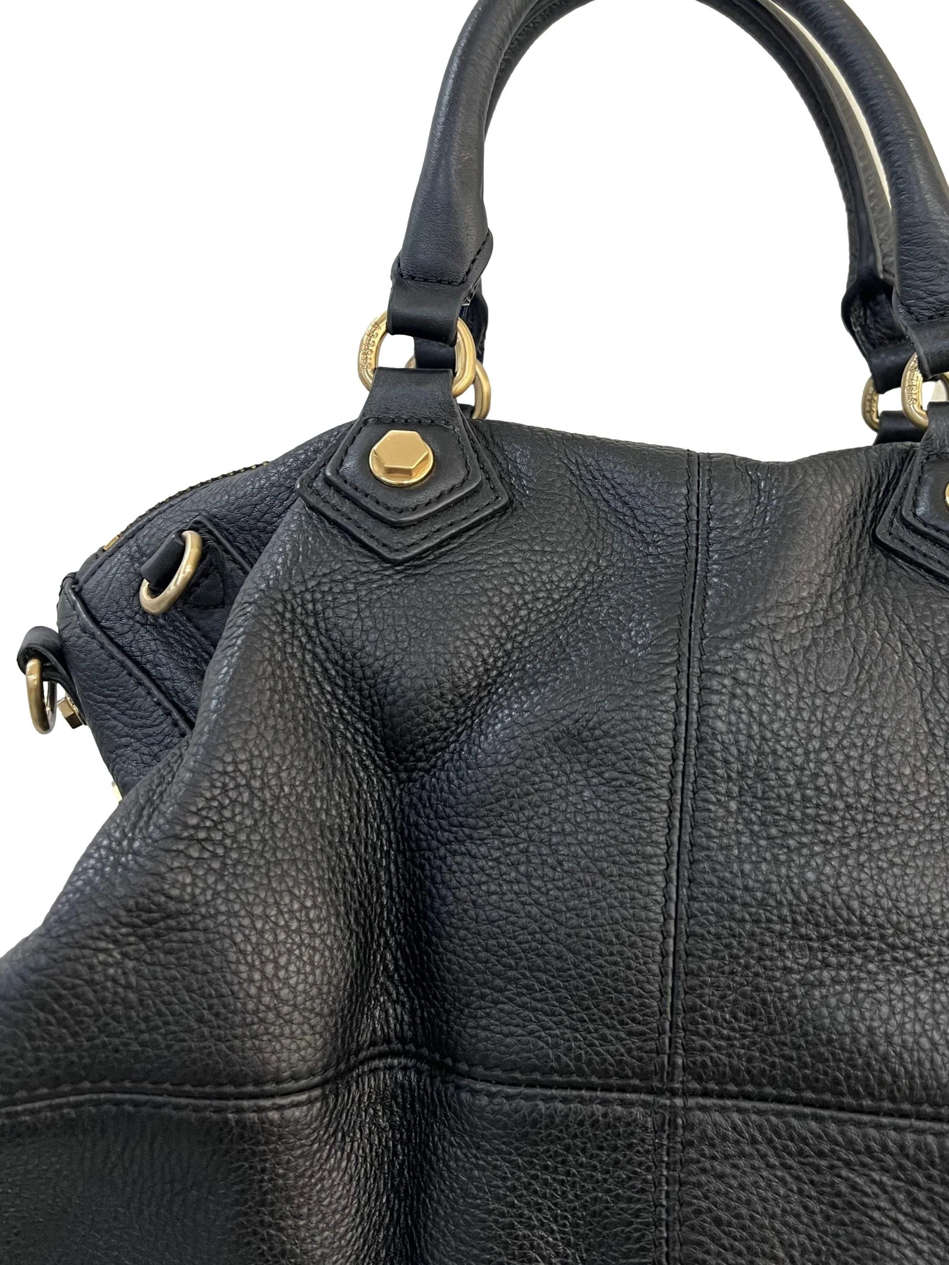 Two Way Black Leather Bag - Image 4