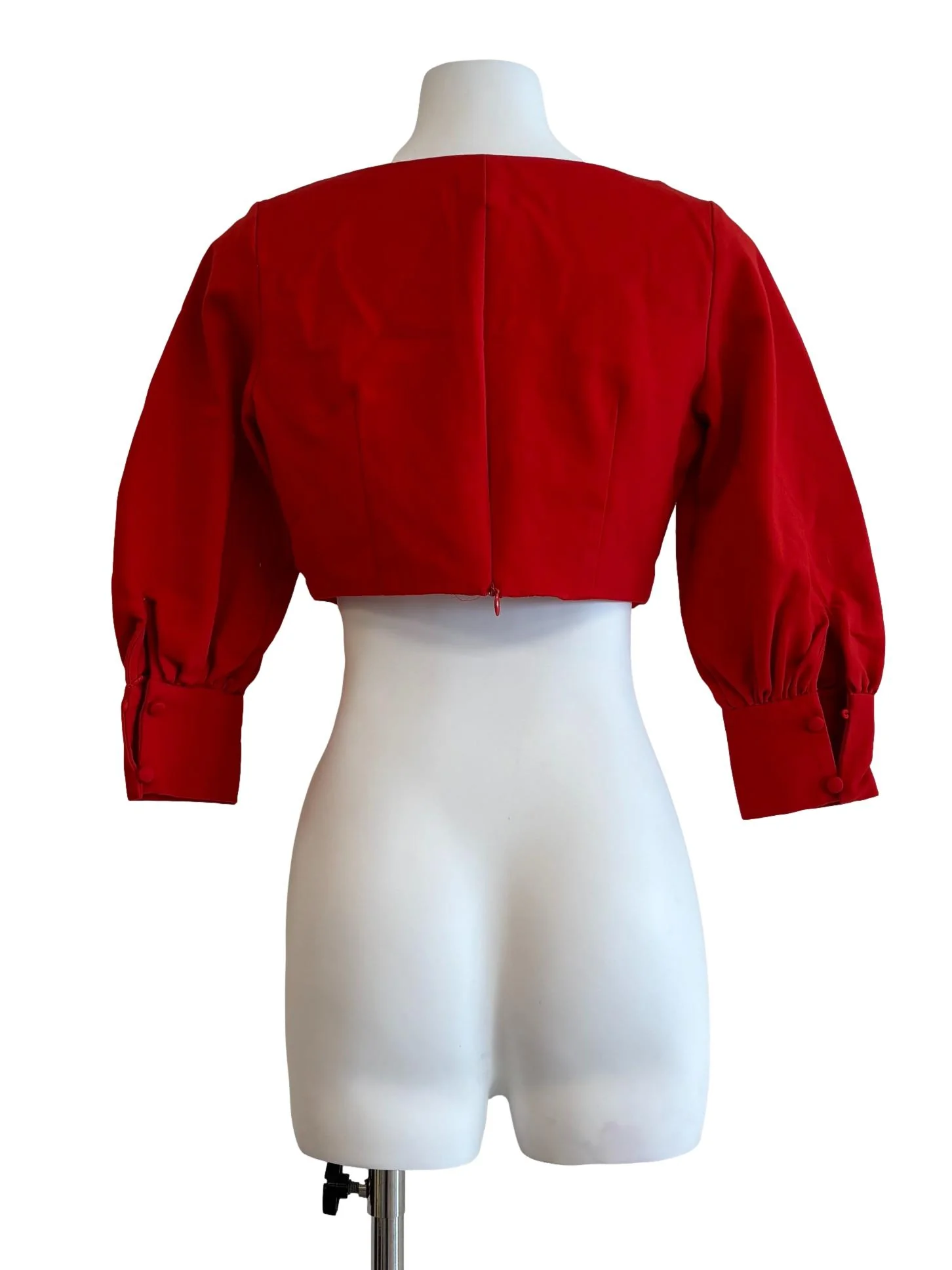 Vermillion Red Square Neck Crop Top - Image 2