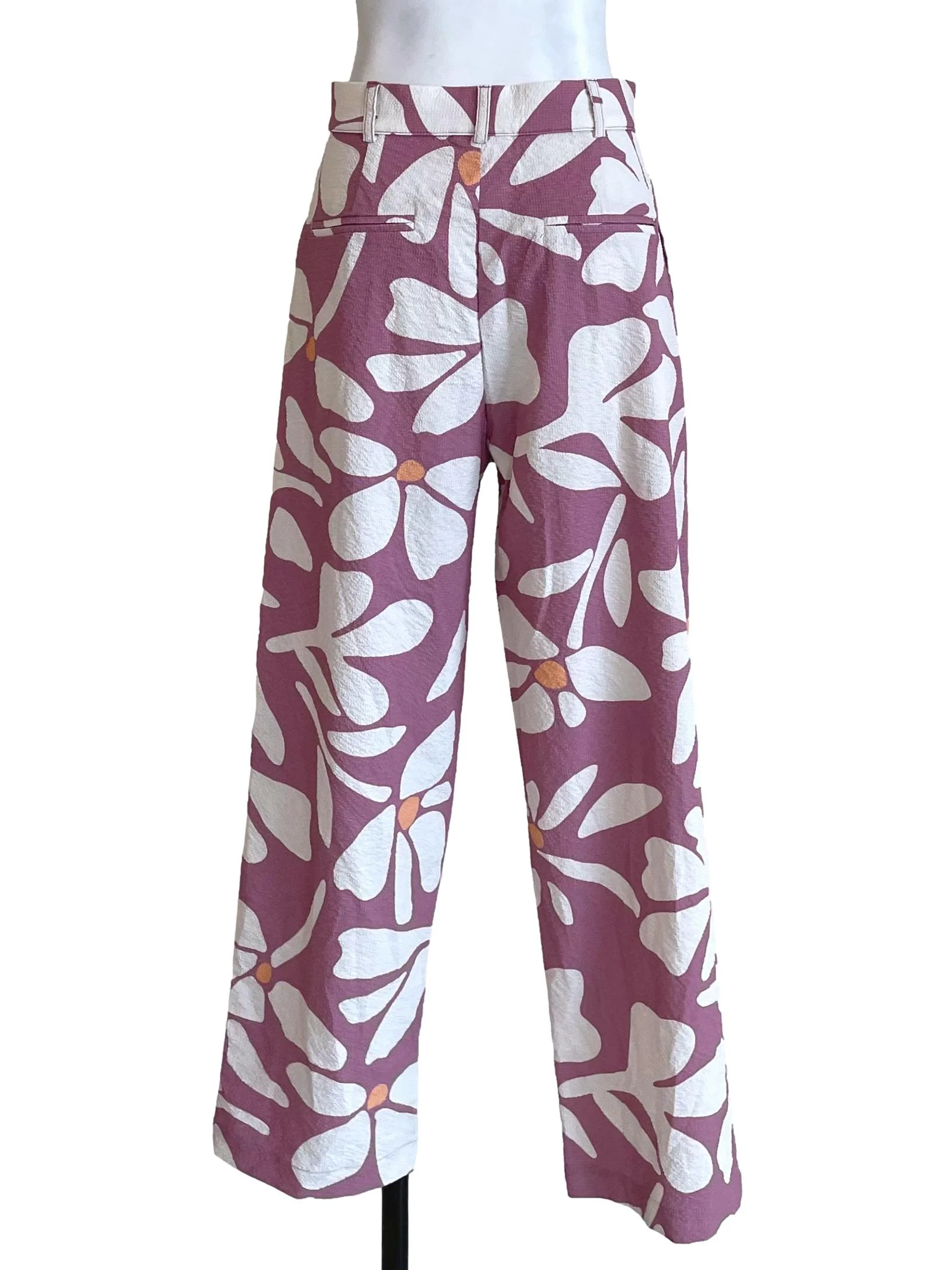Violet Floral Pleated Pants - Image 2
