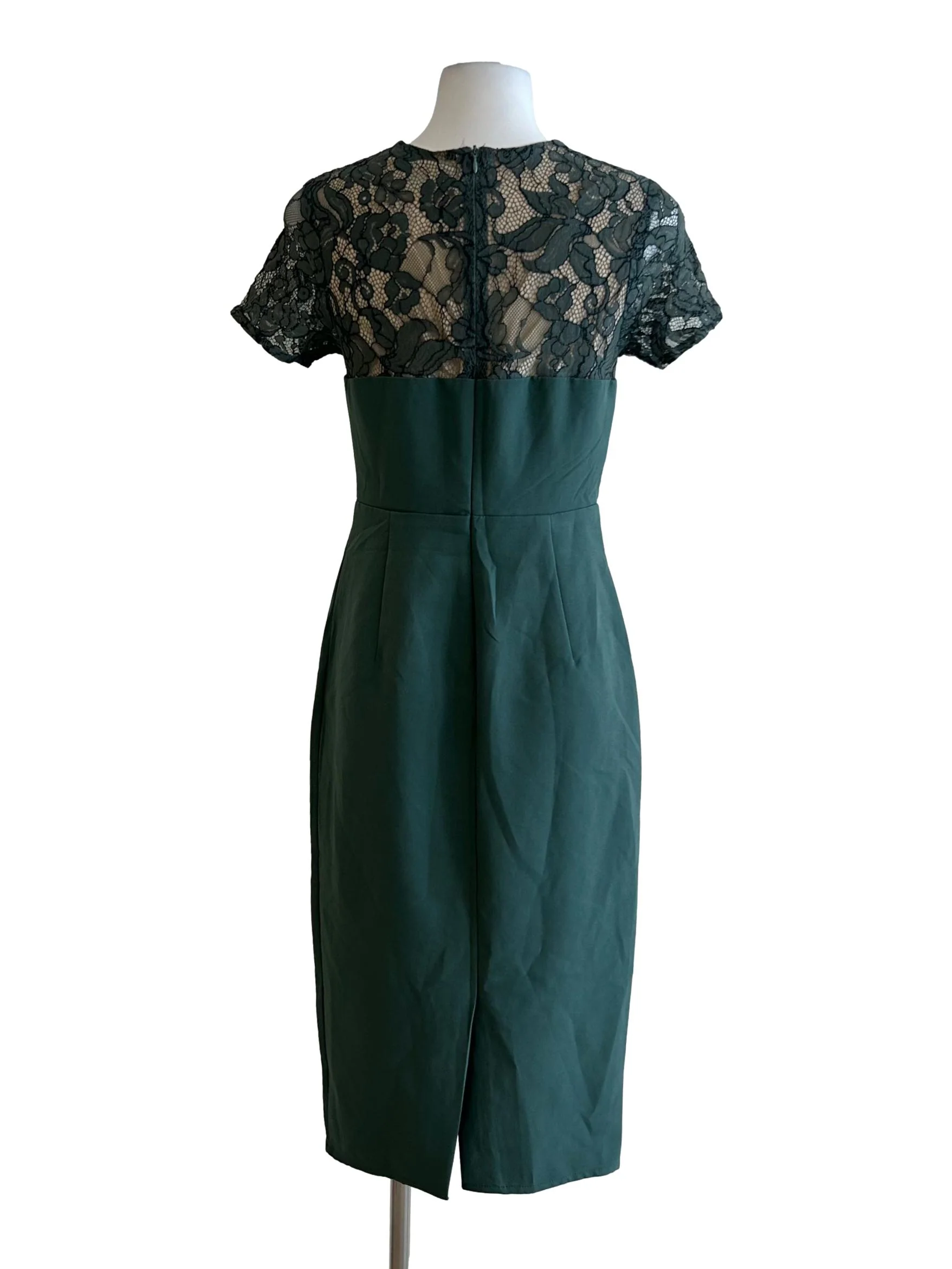 Viridian Green Lace Sheath Dress YHF - Image 2