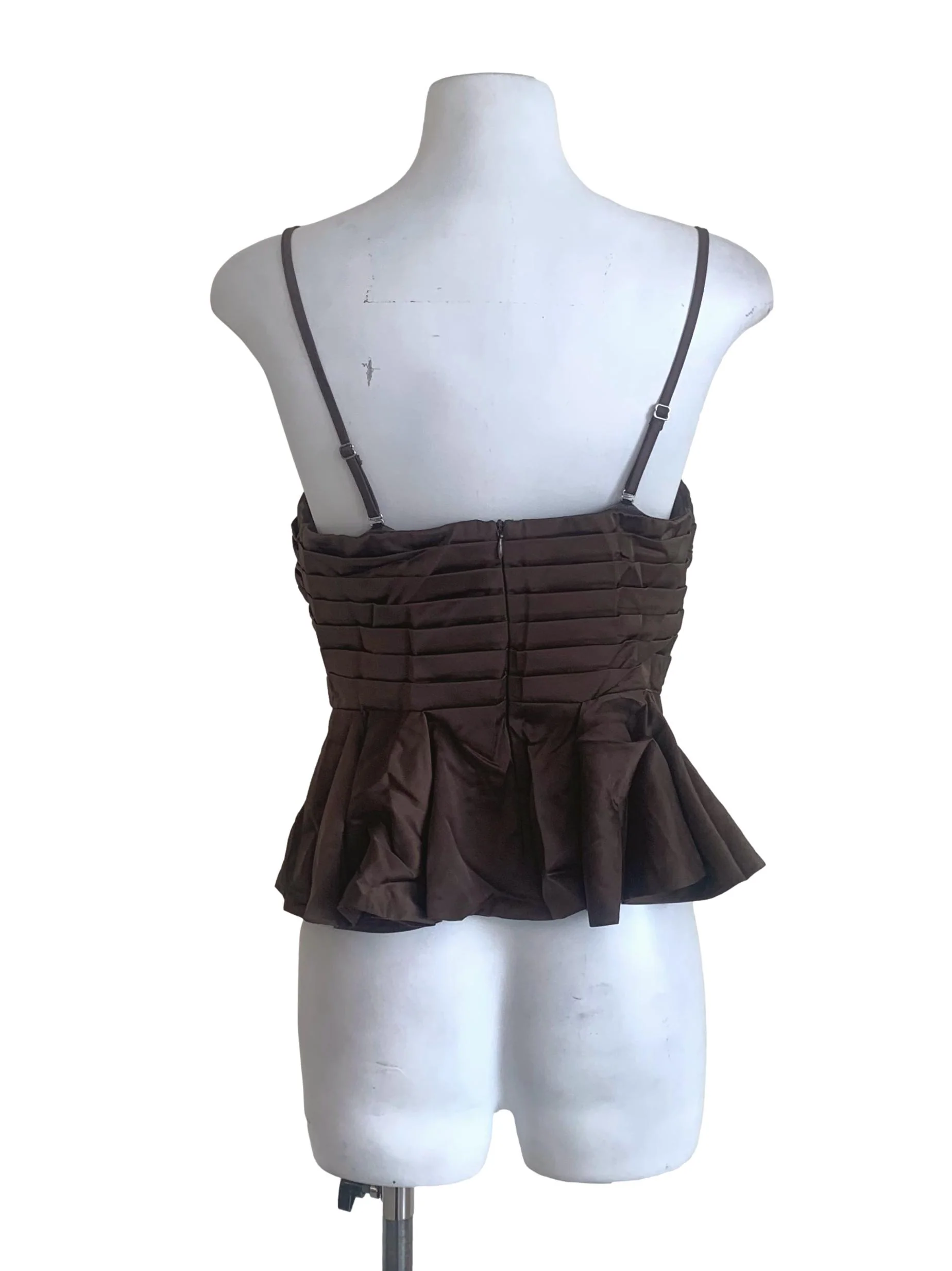 Walnut Brown Peplum Top - Image 2