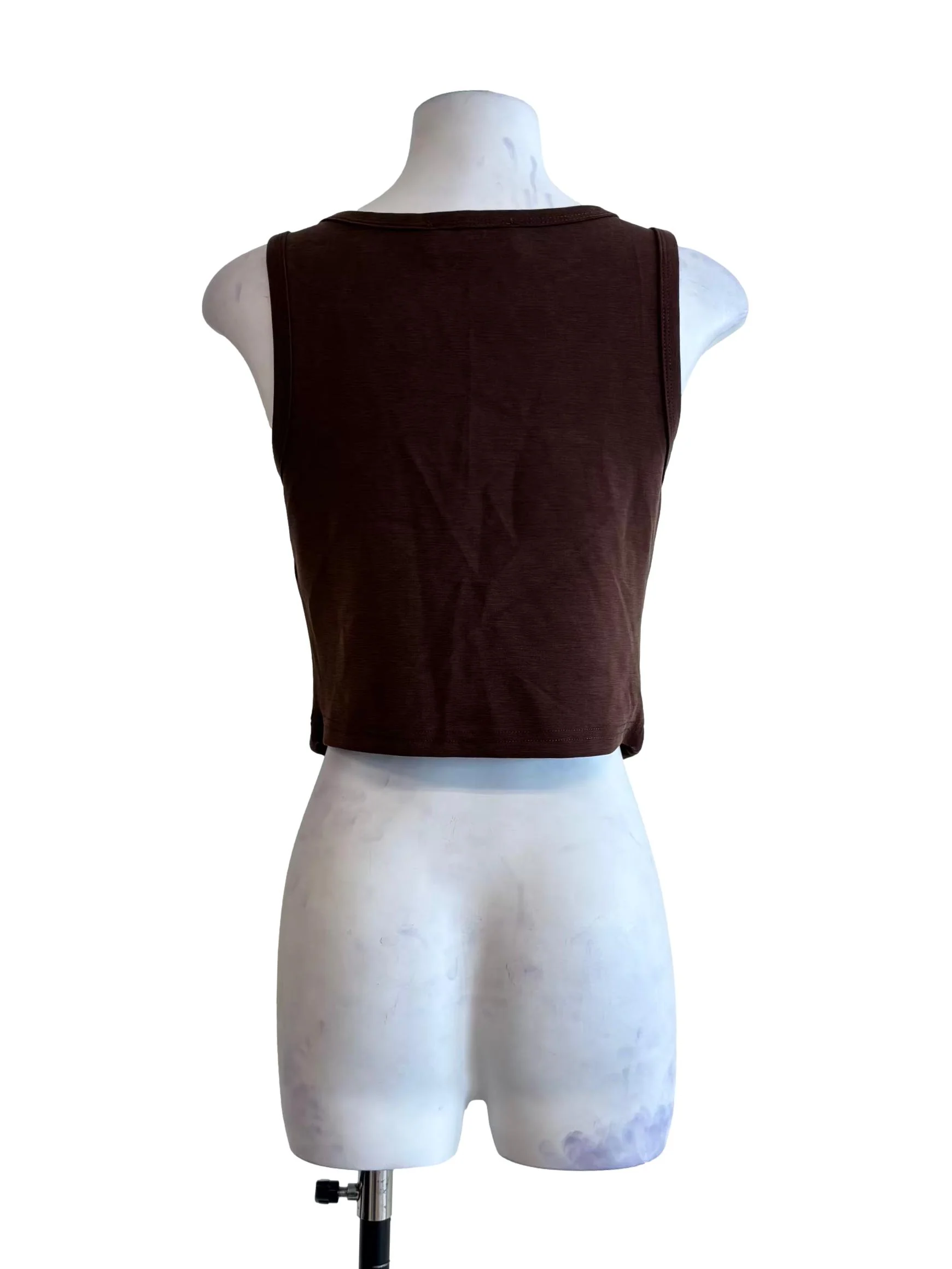 Walnut Brown Square Neck Tank Top - Image 2