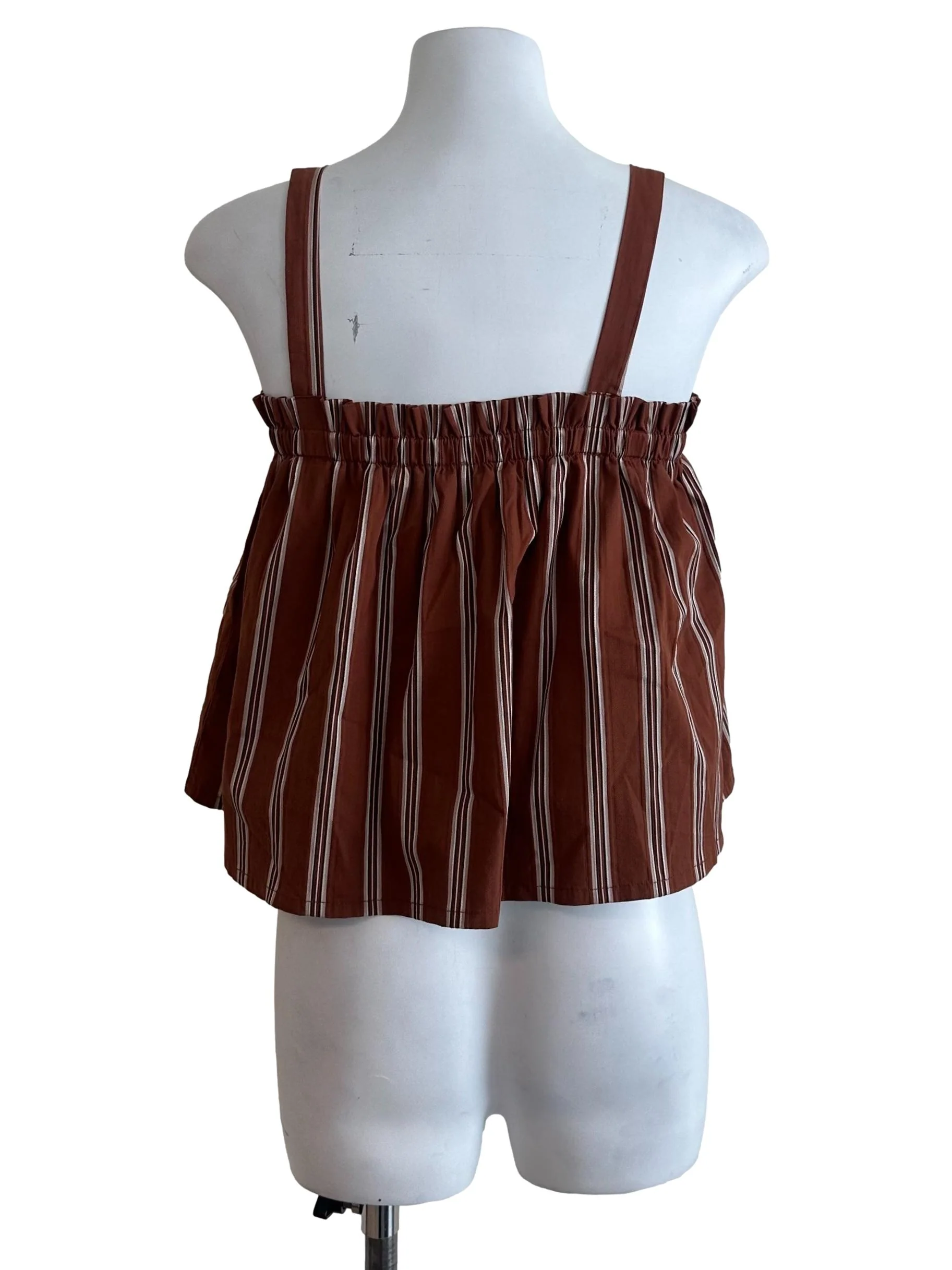 Walnut Brown Stripe Babydoll Top - Image 2