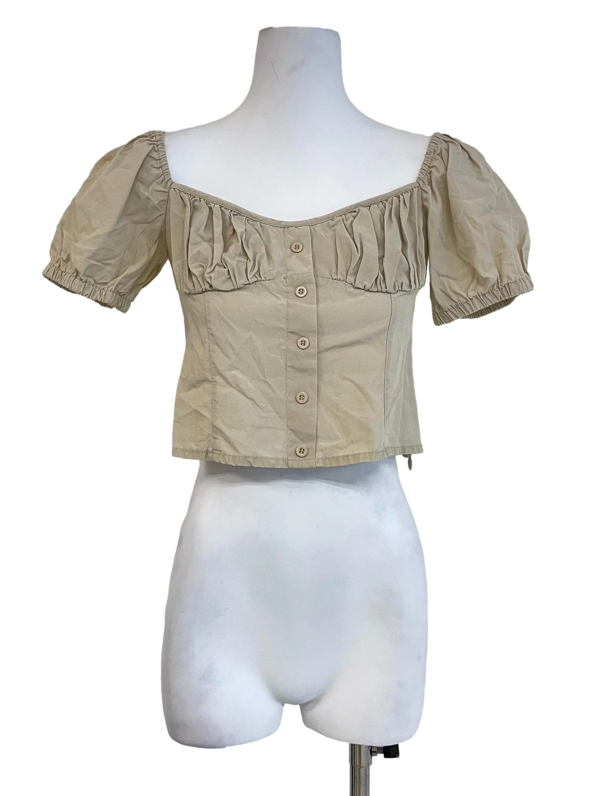 Warm Beige Milkmaid Fit Top