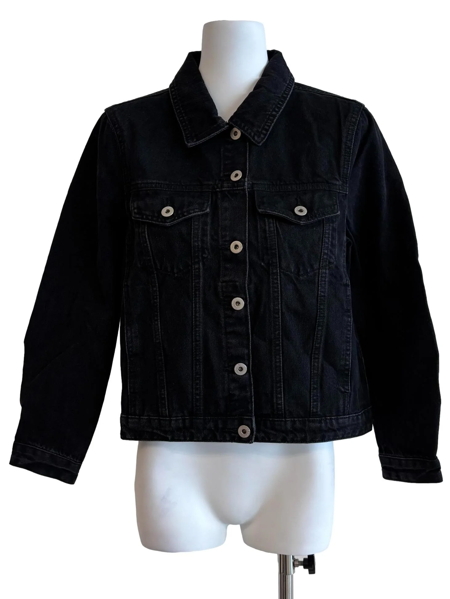 Washed Black Denim Jacket