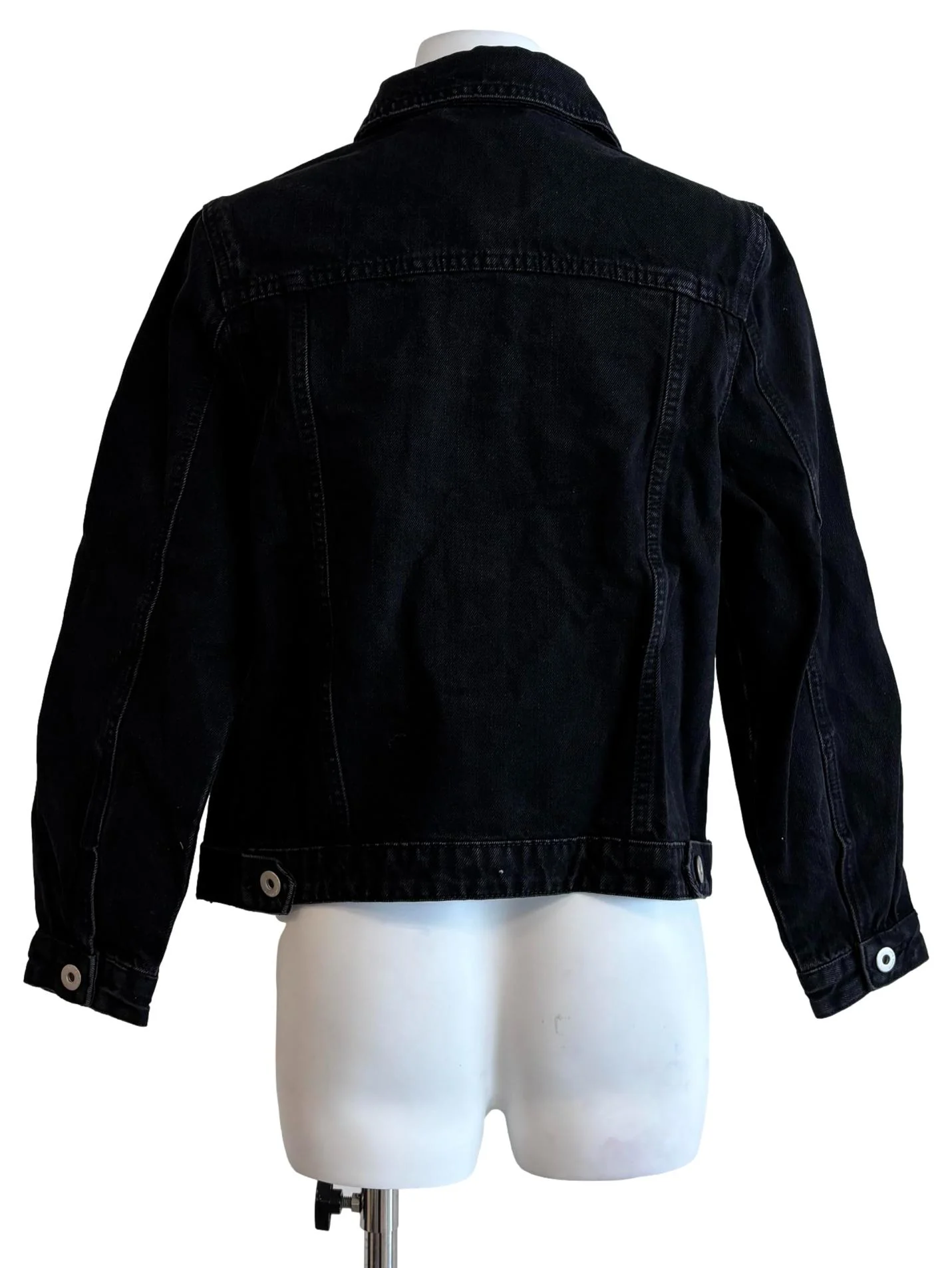 Washed Black Denim Jacket - Image 2
