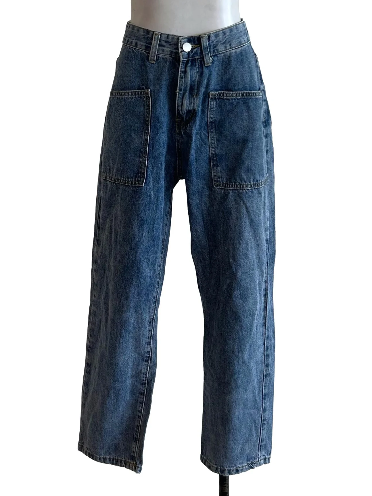 Washed Blue High Waist Jeans