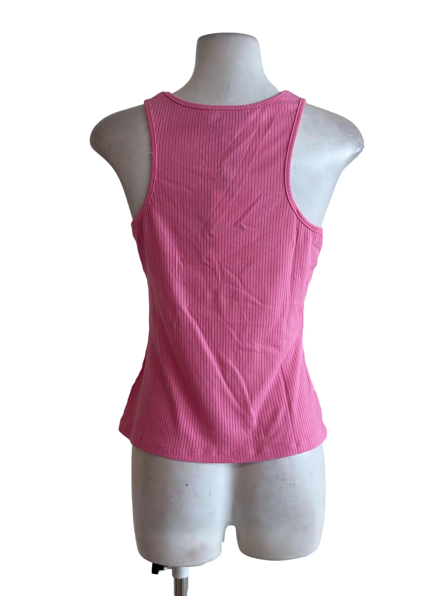 Watermelon Pink Basic Tank Top - Image 2