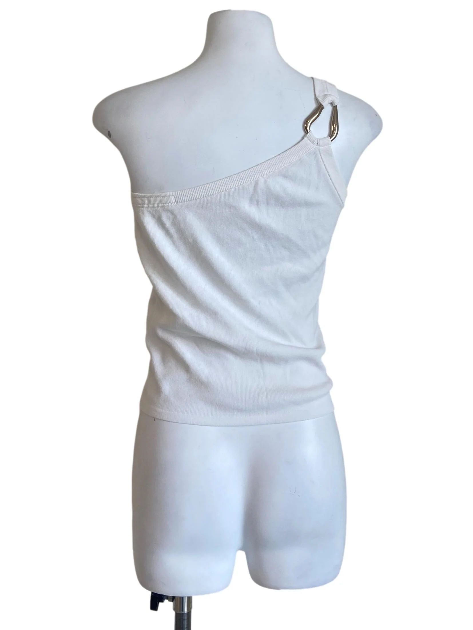 White Asymmetric Crop Top - Image 2