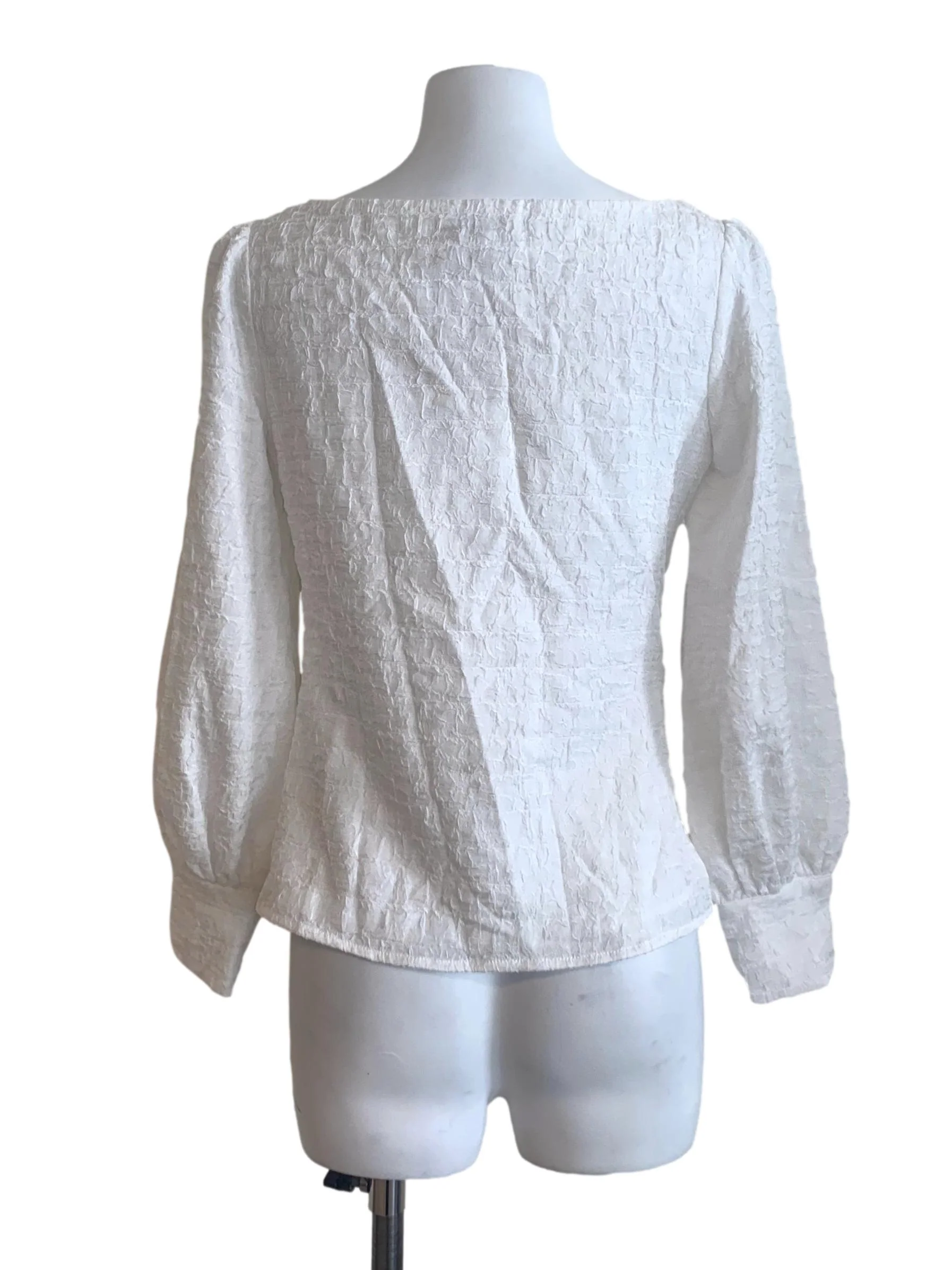 White Bishop Sleeve Top LB - Image 2