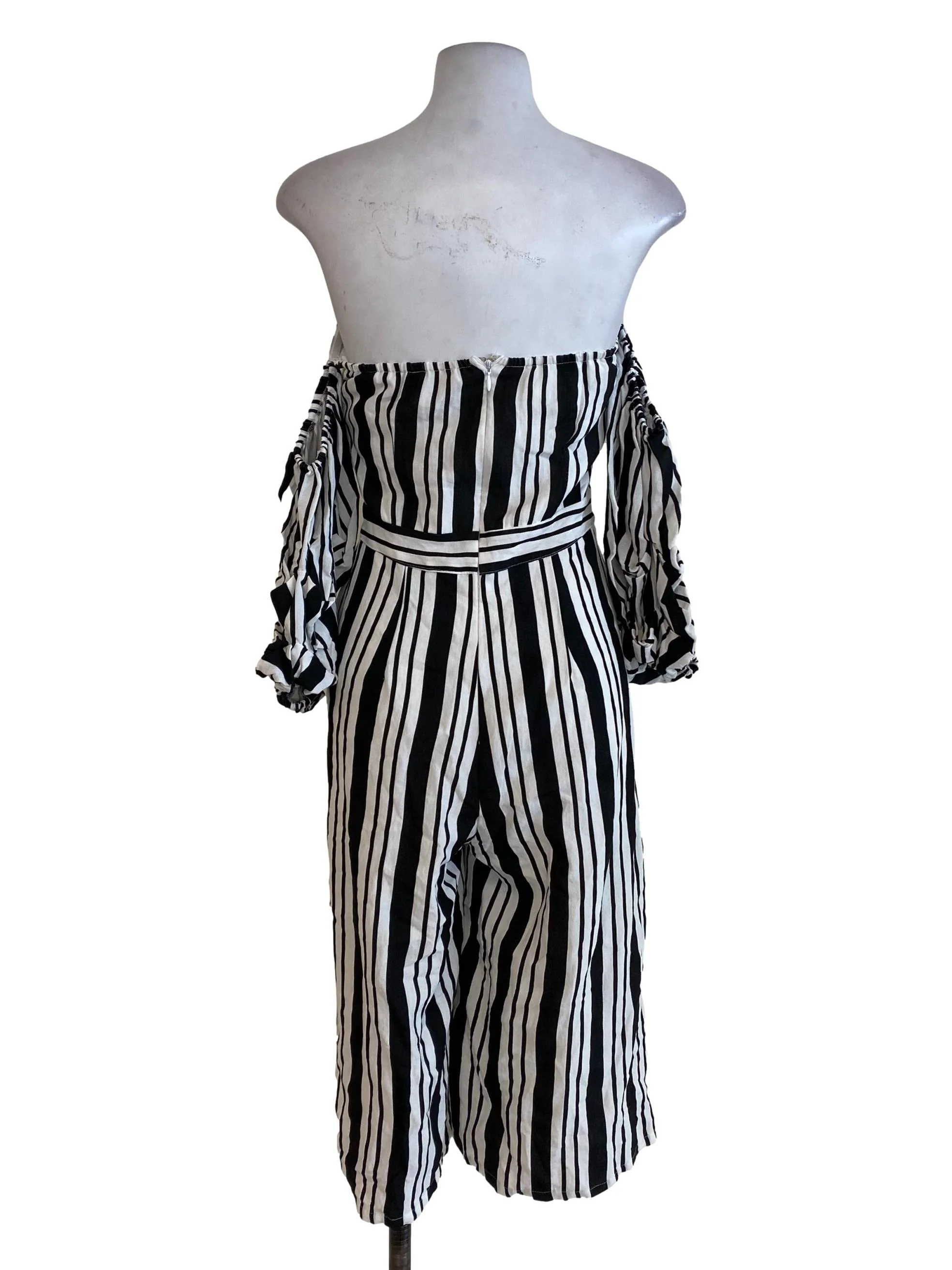 White Black Striped Jumpsuits - Image 2