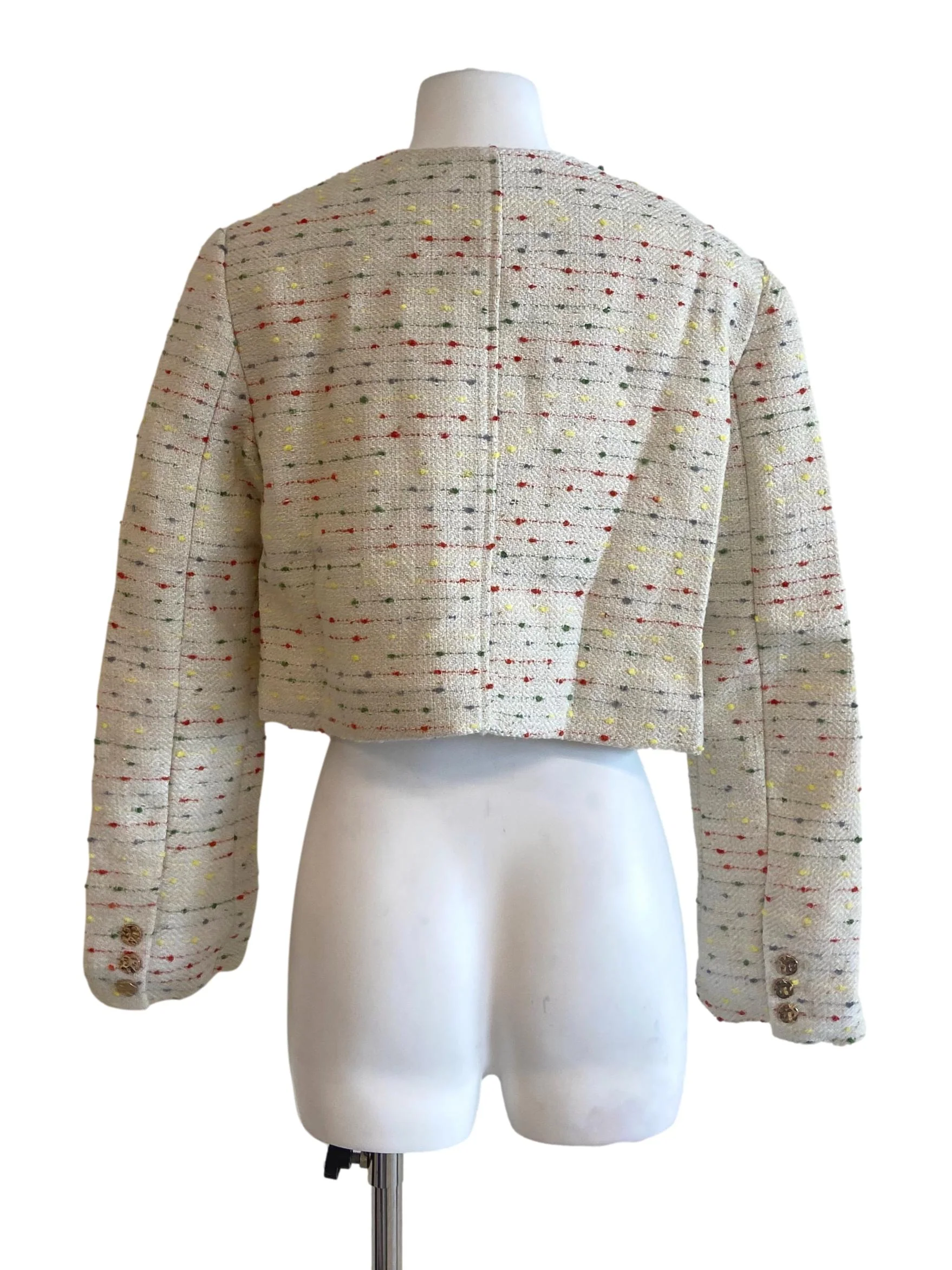 White & Colourful Button Down Blazer LB - Image 2
