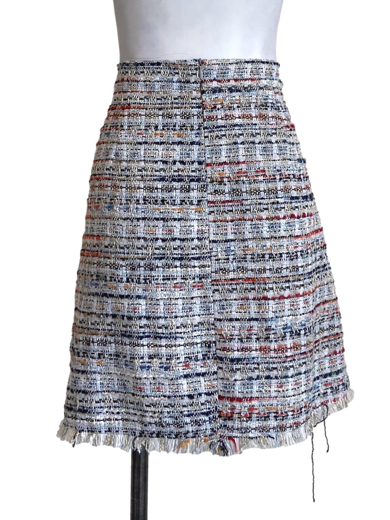 White & Colourful Pegged A-Line Skirt - Image 2