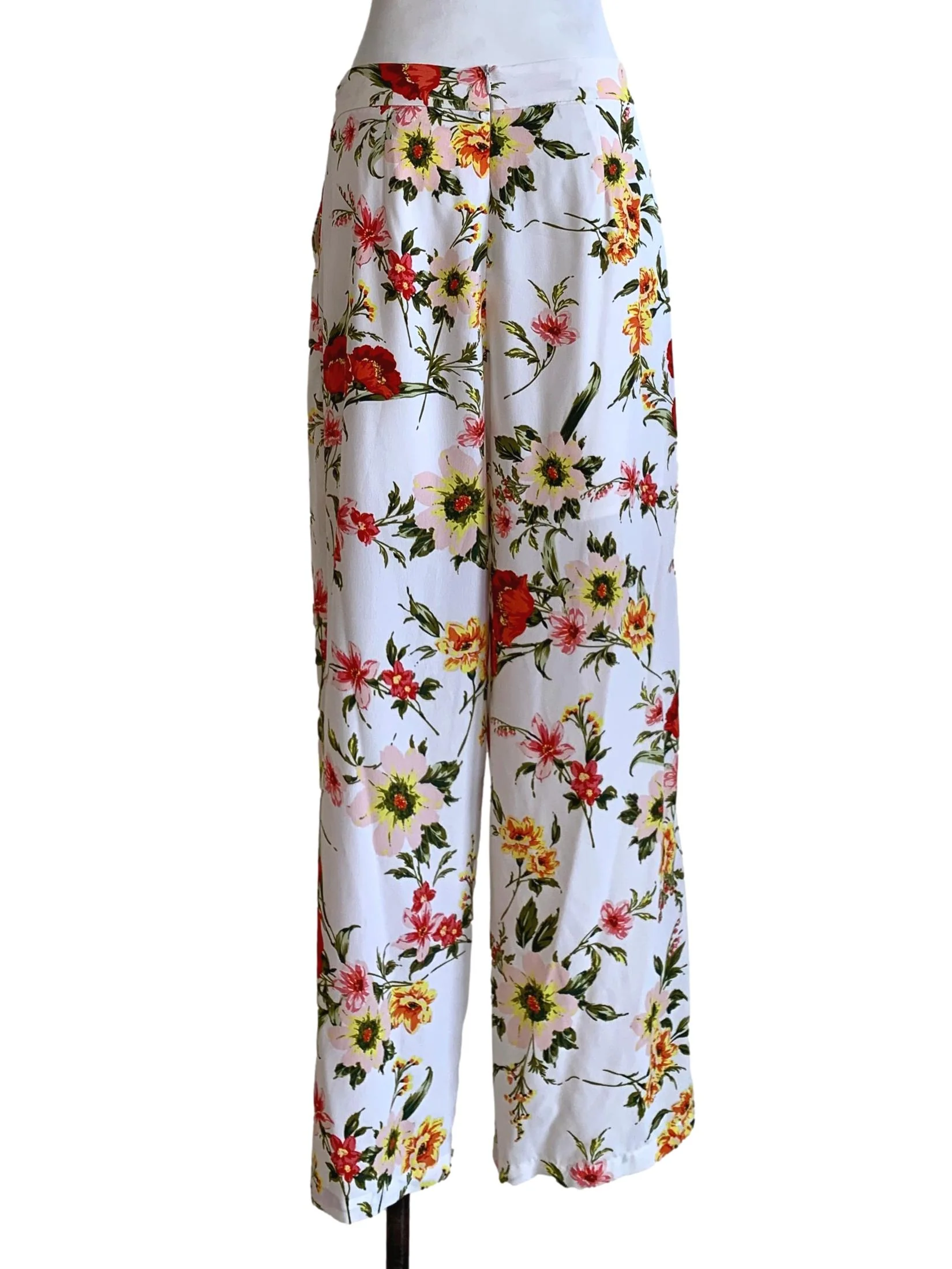 White Floral Formal Pants - Image 2