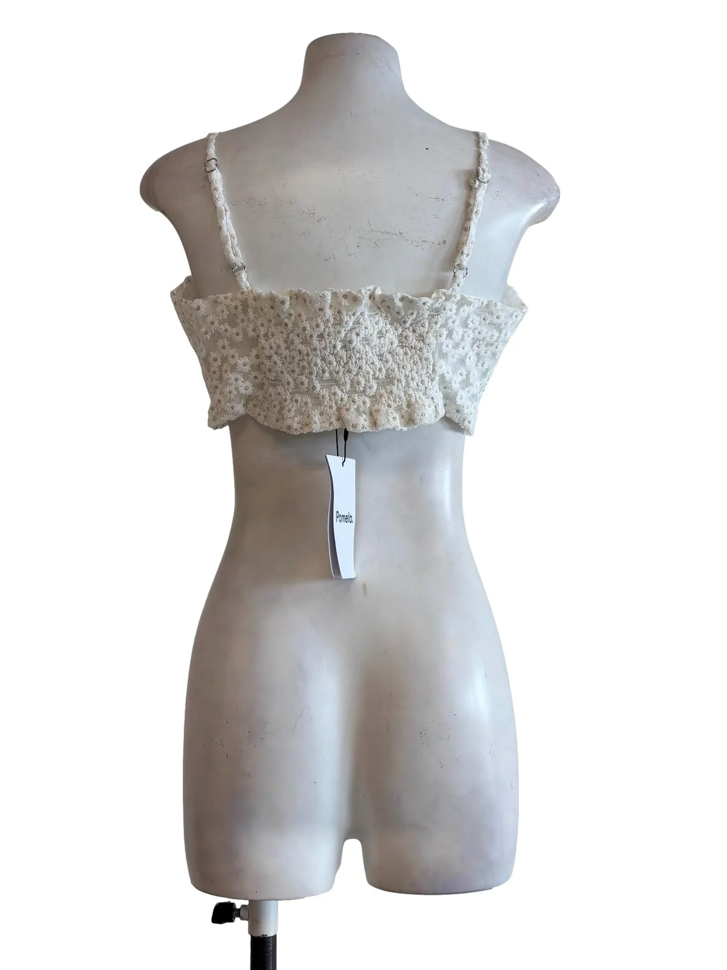 White Floral Lace Camisole Top - Image 2