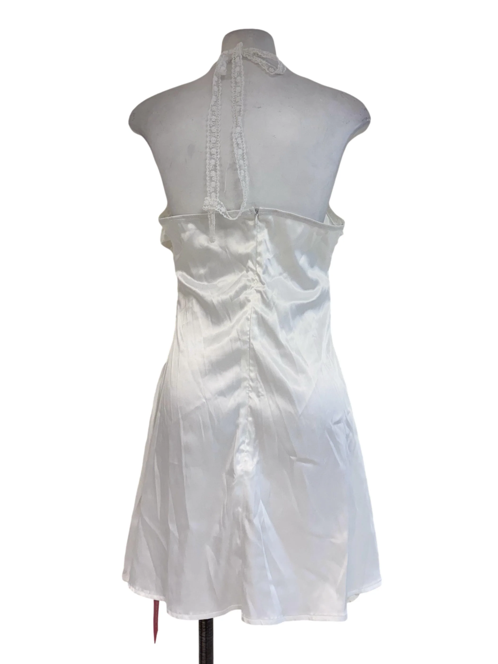 White Halter Strap Slip Dress - Image 2