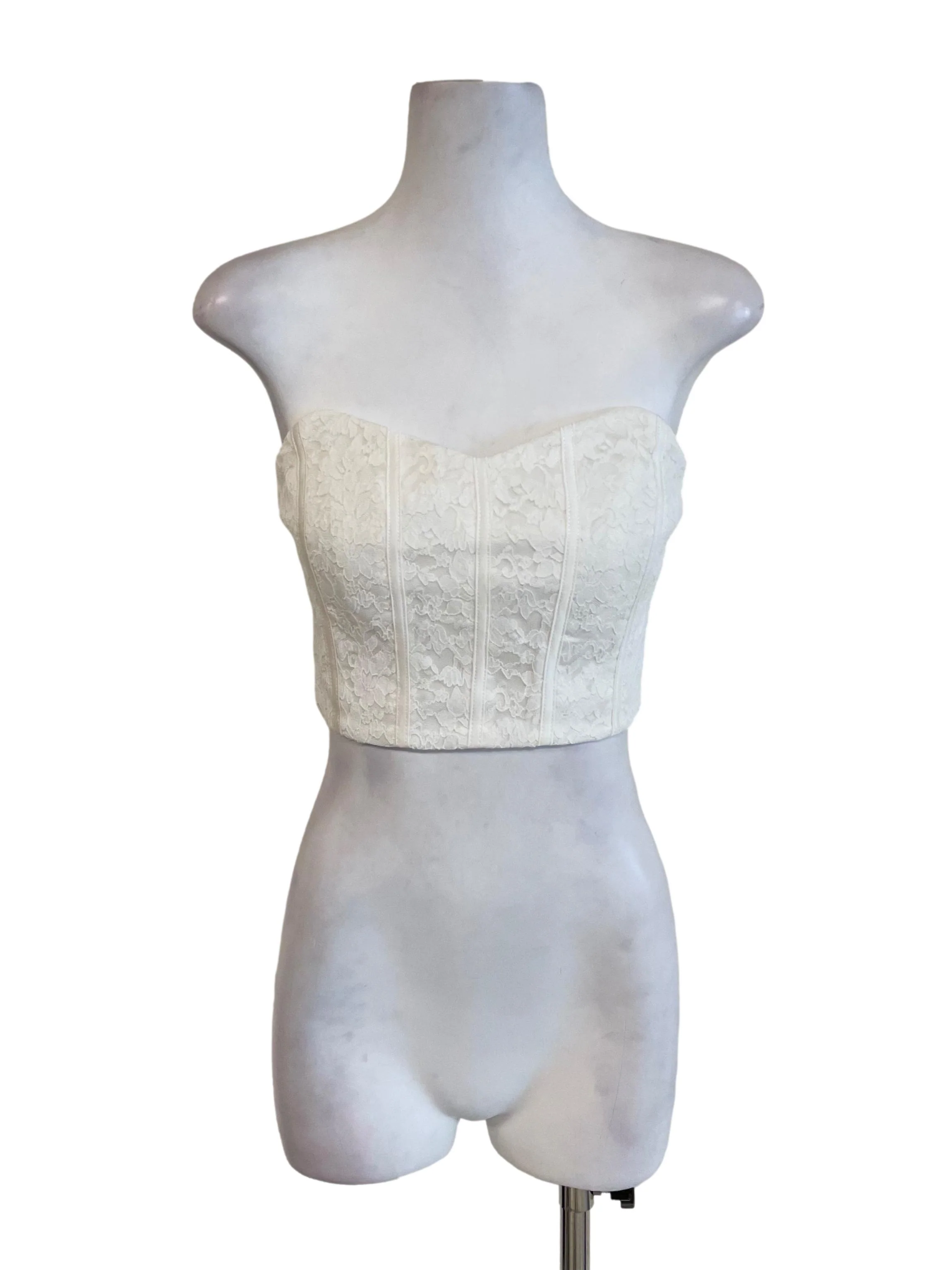 White Lace Corset Tube Top