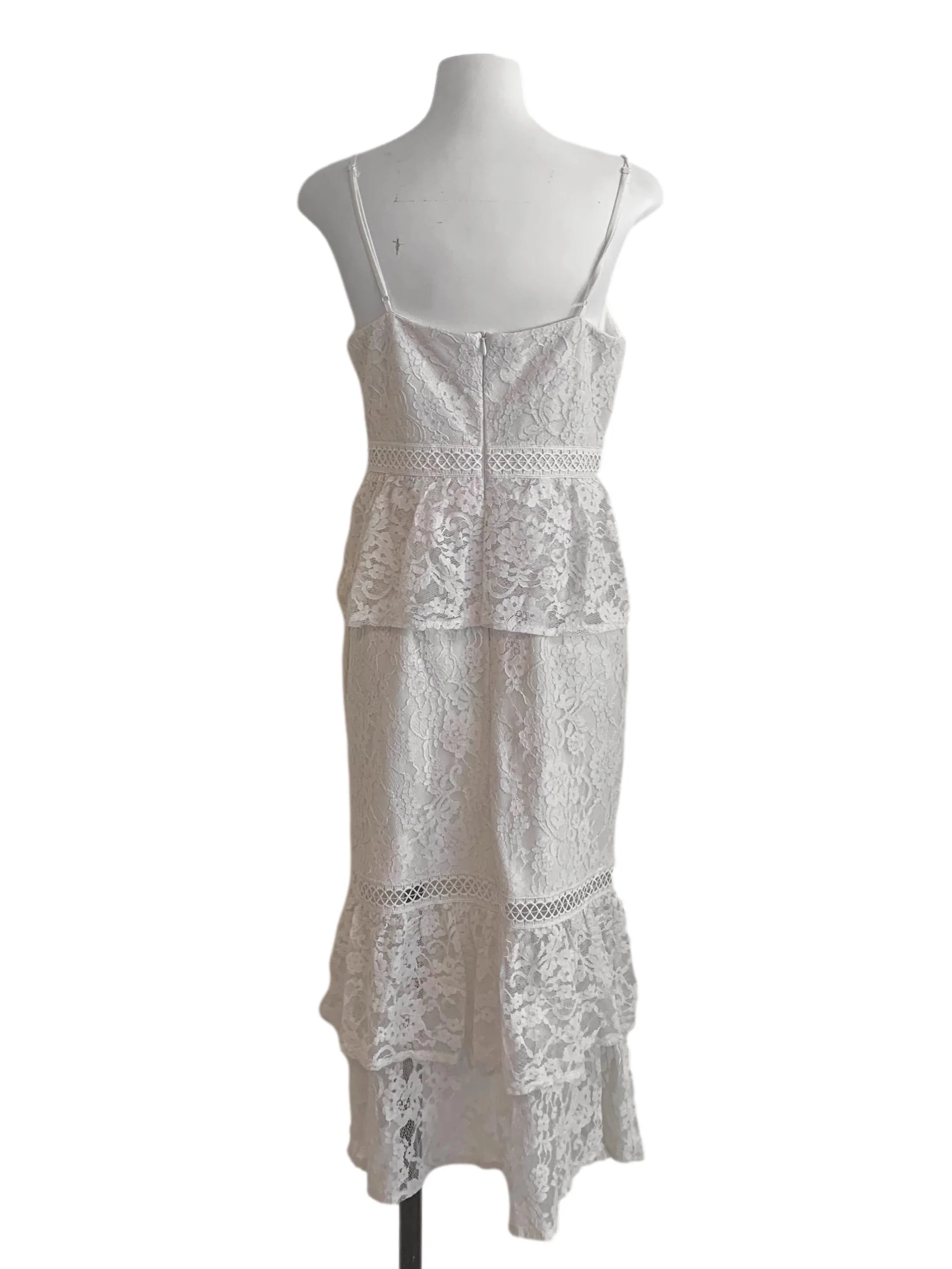White Lace Pattern Dress - Image 2