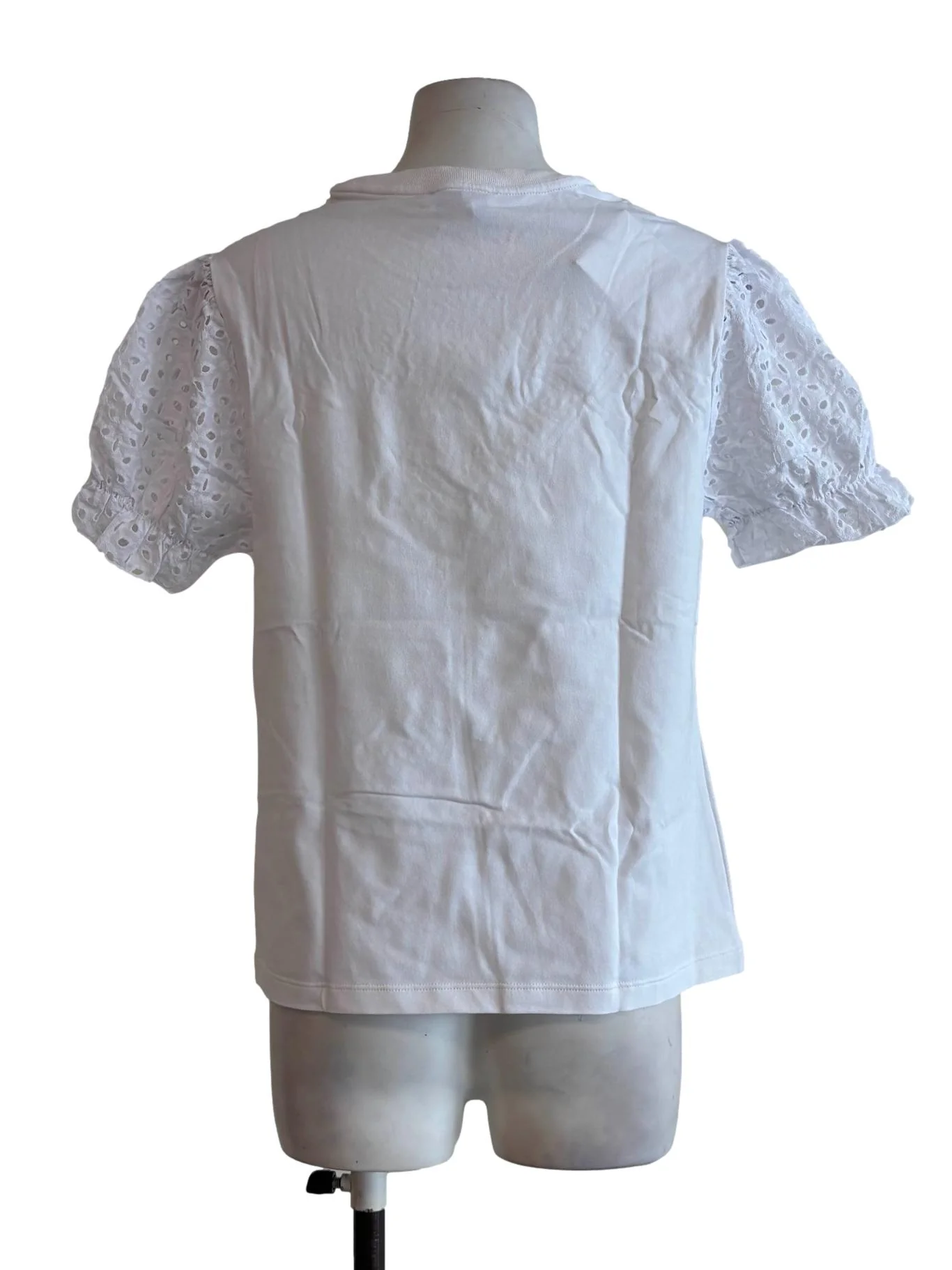 White Lace Sleeve Graphic Tee - Image 2