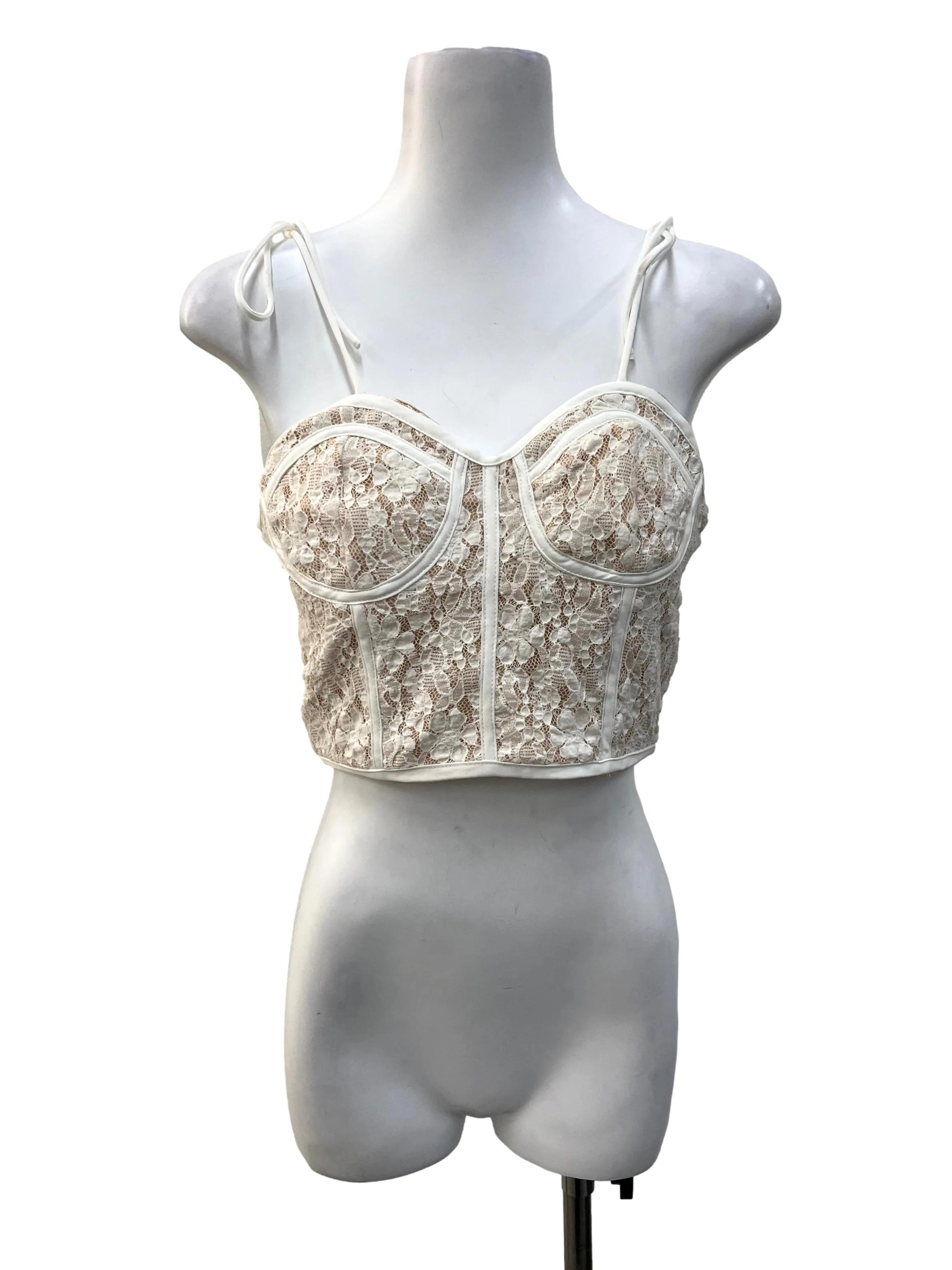 White Laced Bustier Top