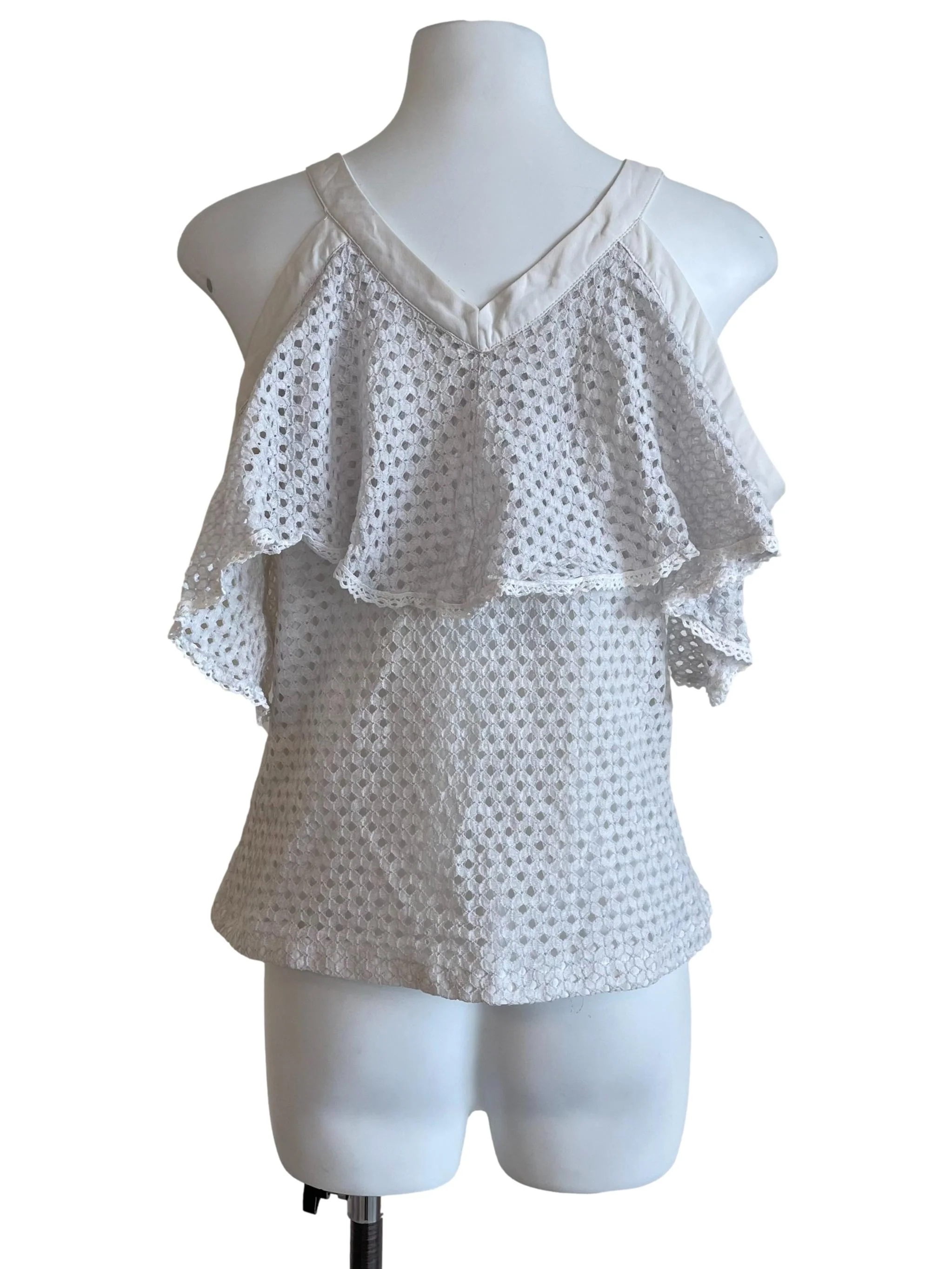 White Off Shoulder Cape Top - Image 2
