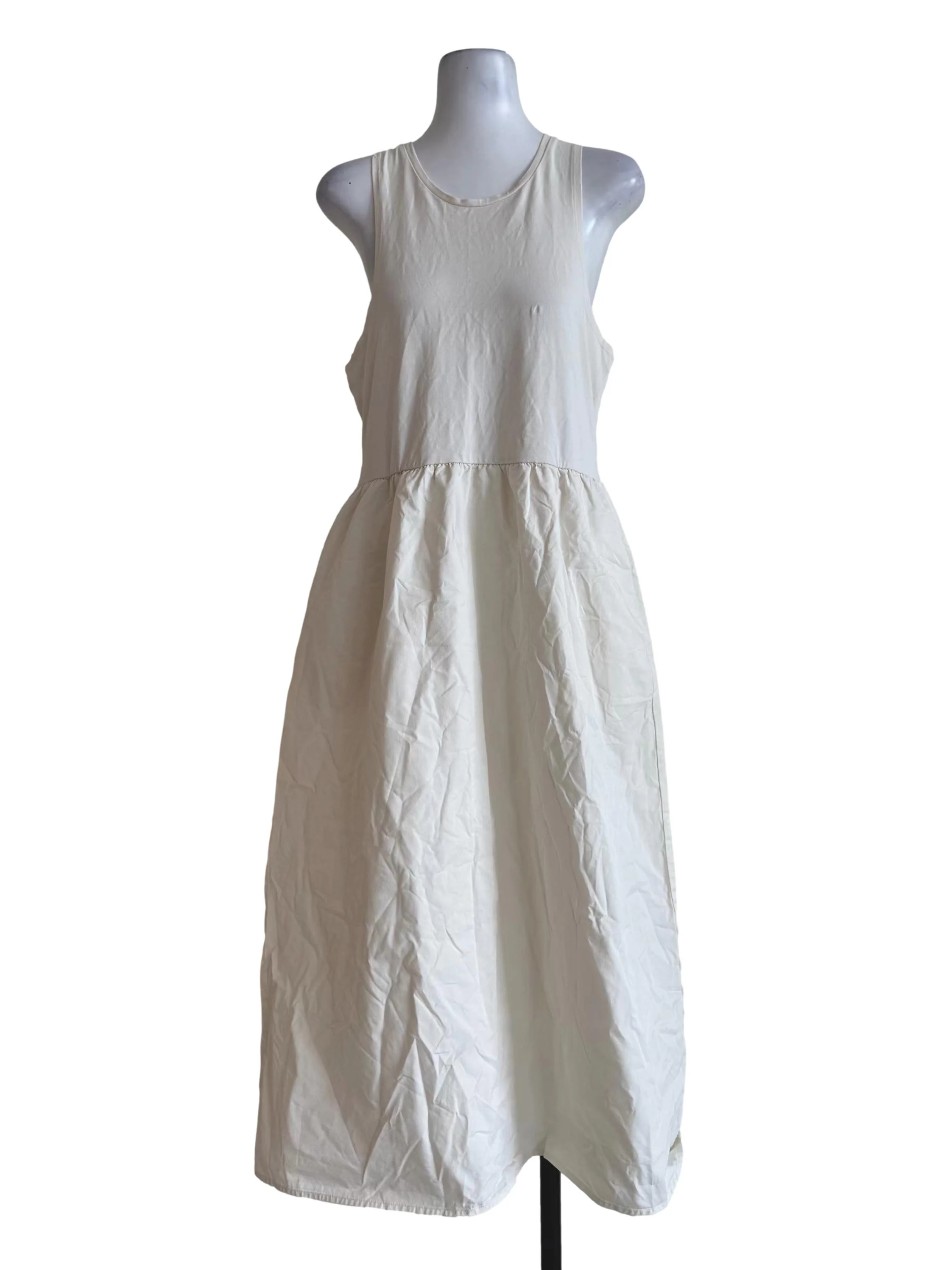 White Organic Cotton Jersey Tank Dress OSN