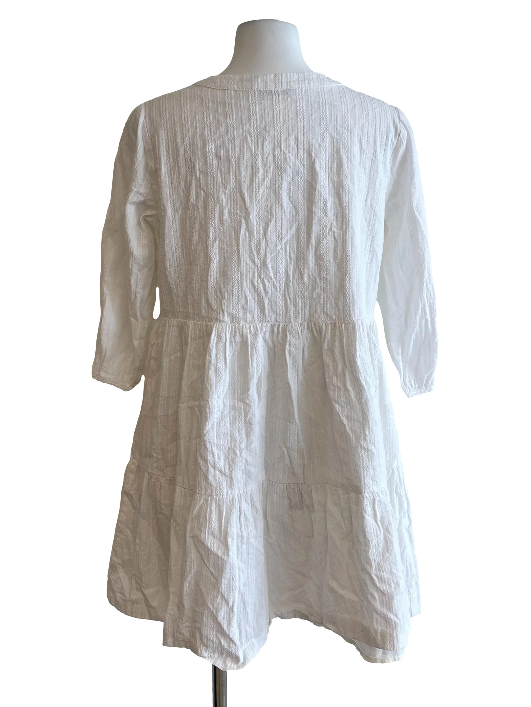 White Peasant Babydoll Dress - Image 2