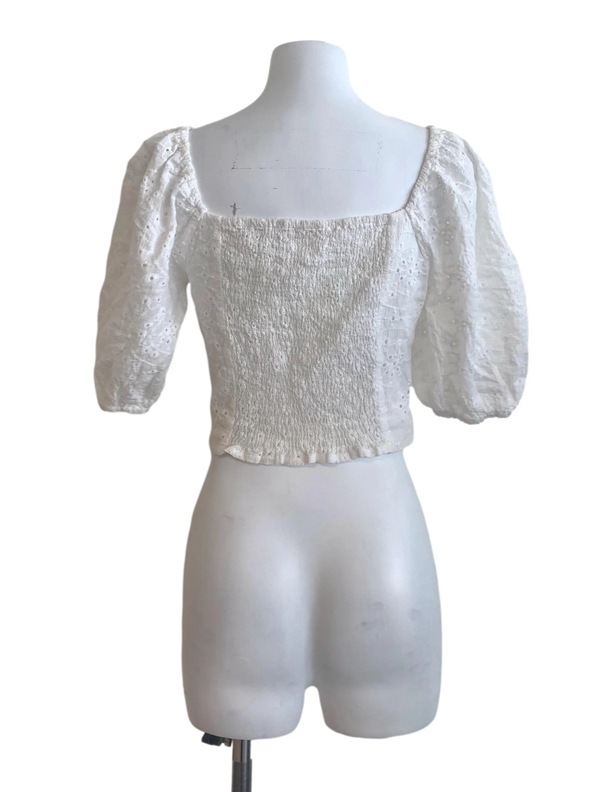 White Puff Sleeve Top TWL - Image 2
