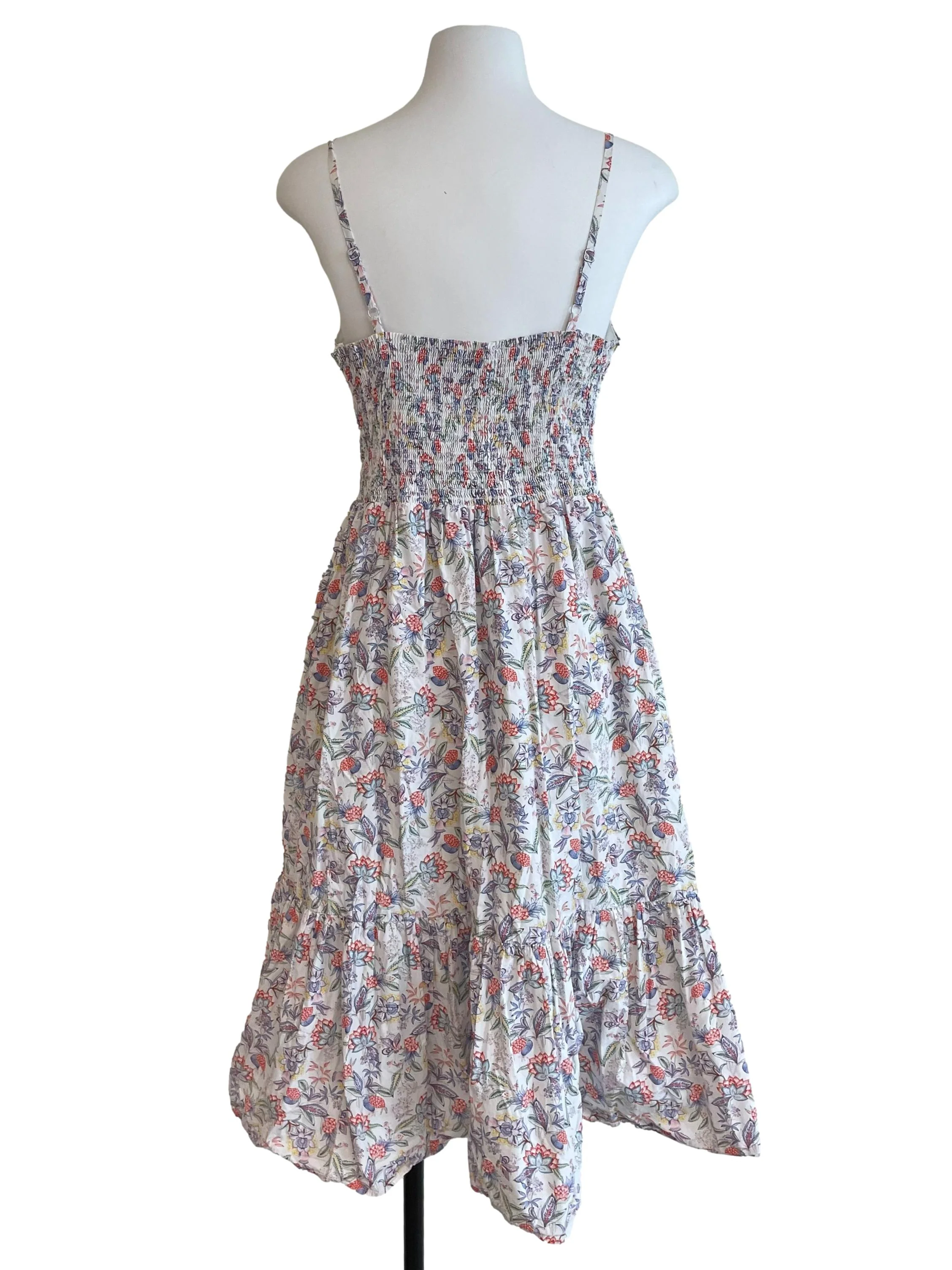 White Retro Floral Sweetheart Dress - Image 2