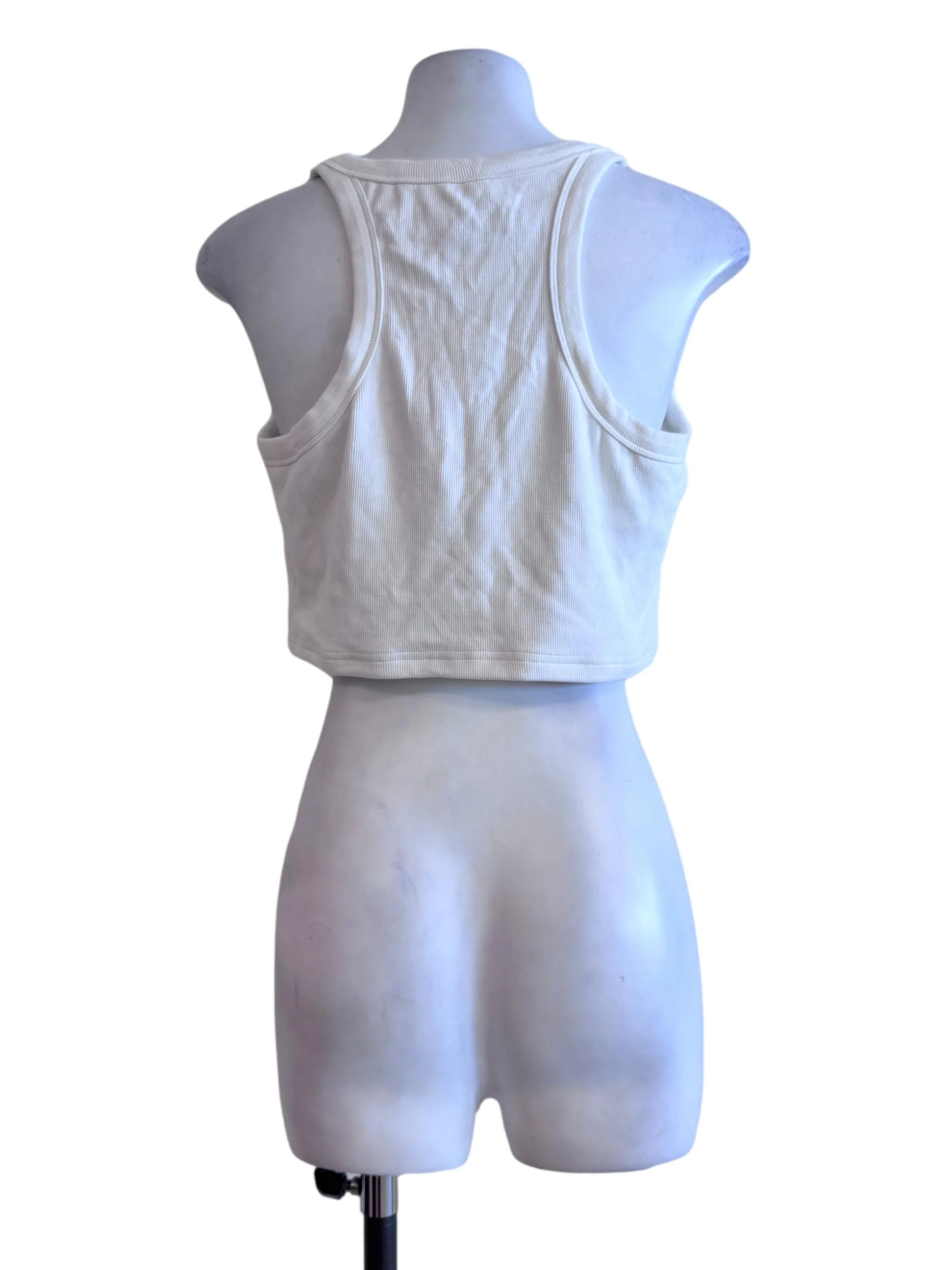 White Sleeveless Crop Top - Image 2
