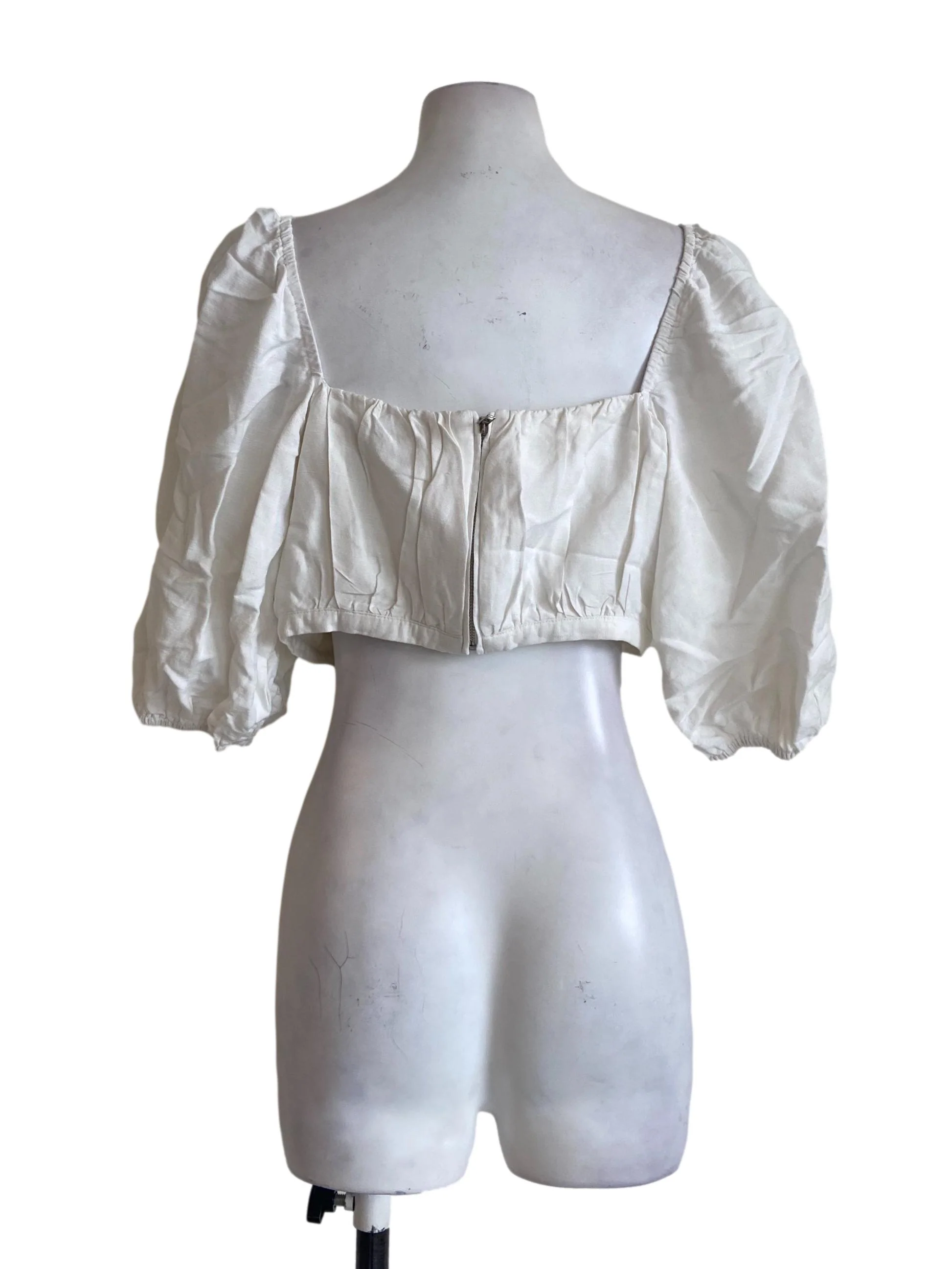 White Square Neck Crop Top LB - Image 2